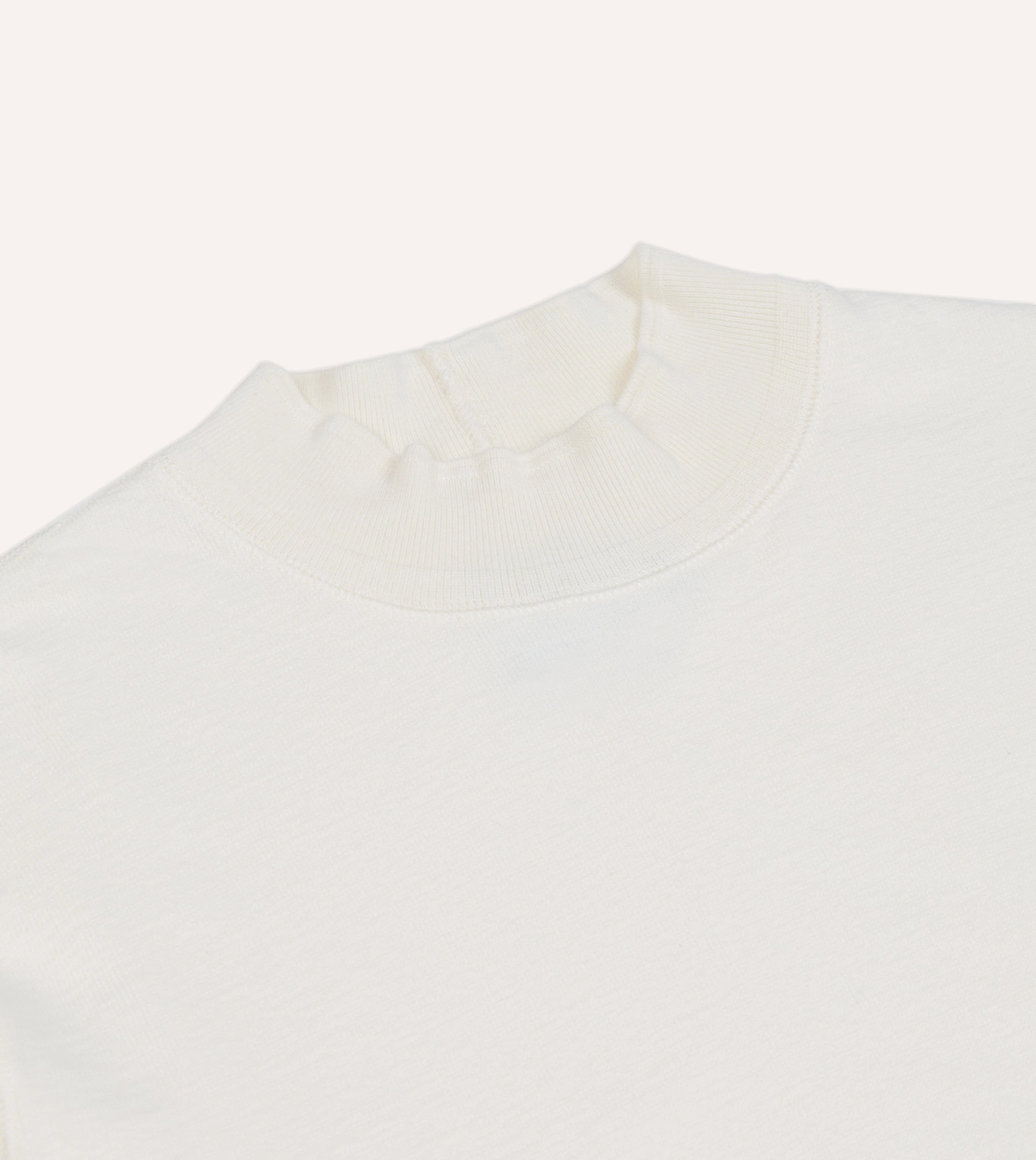 Antique White Cotton Long-Sleeve Mock Neck Hiking T-Shirt - Image 3