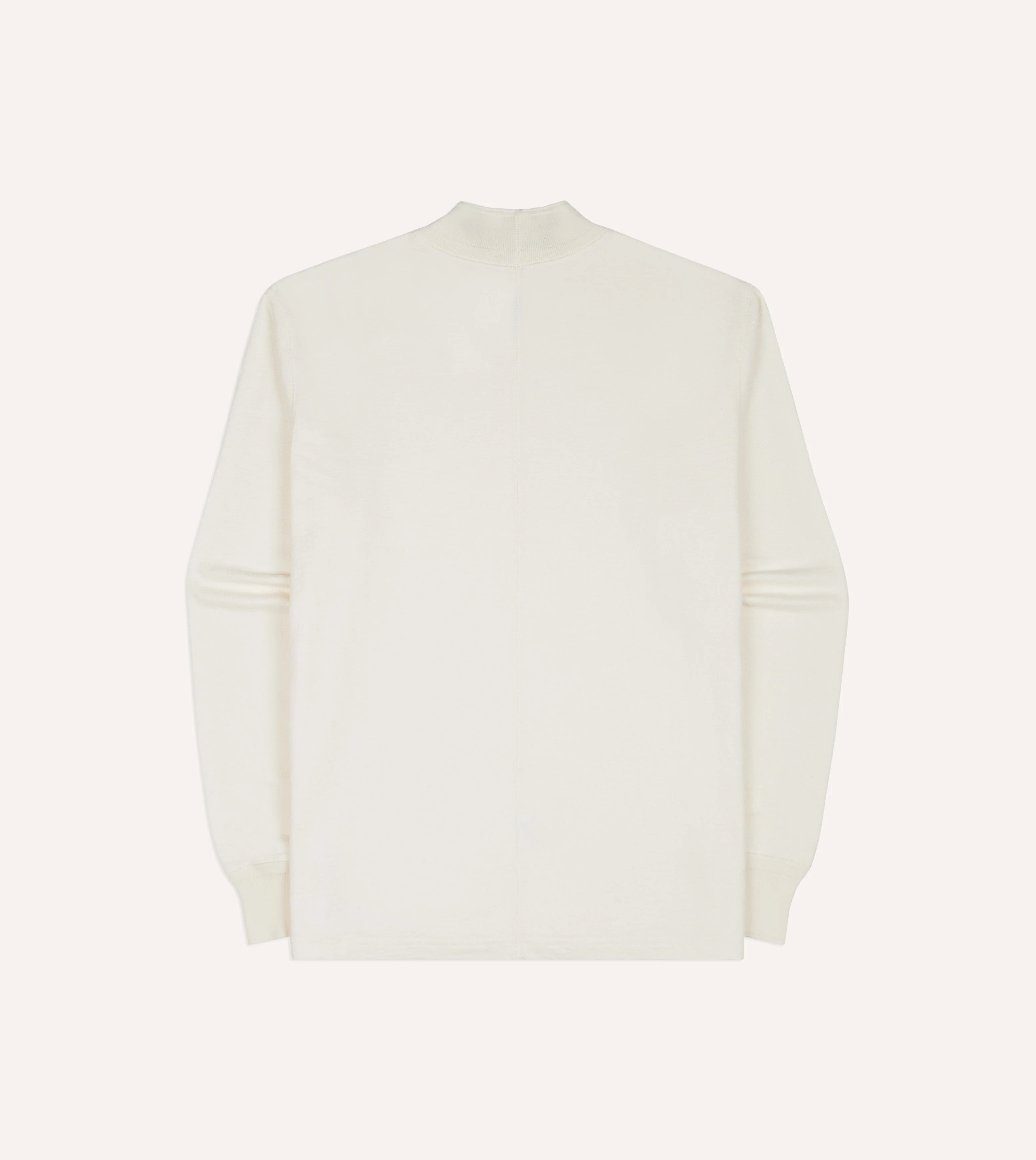 Antique White Cotton Long-Sleeve Mock Neck Hiking T-Shirt - Image 5