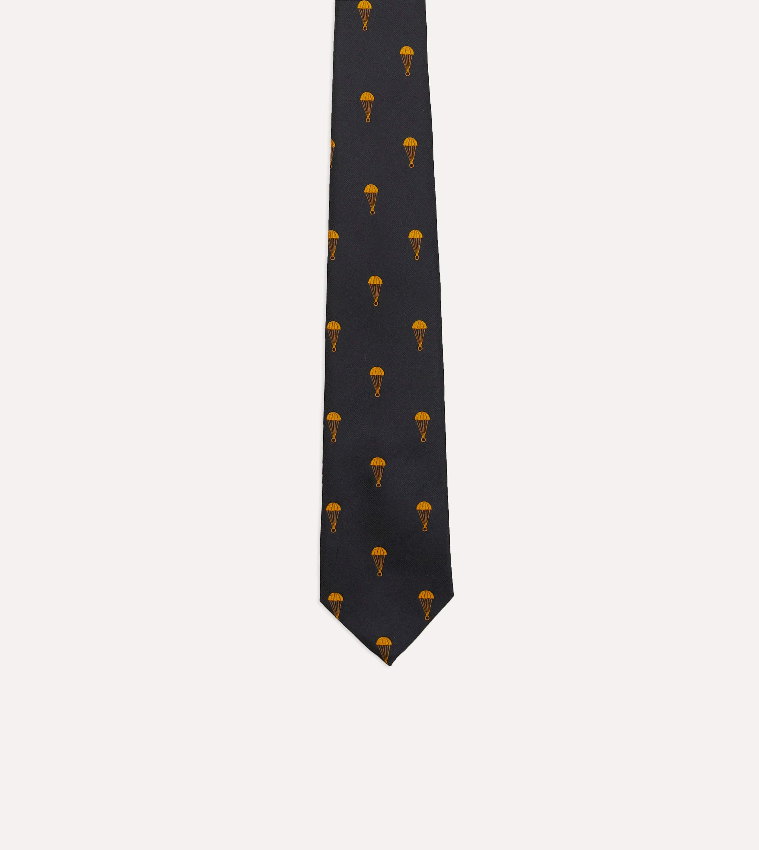 Black and Gold Parachute Motif Silk Tipped Tie - Image 4