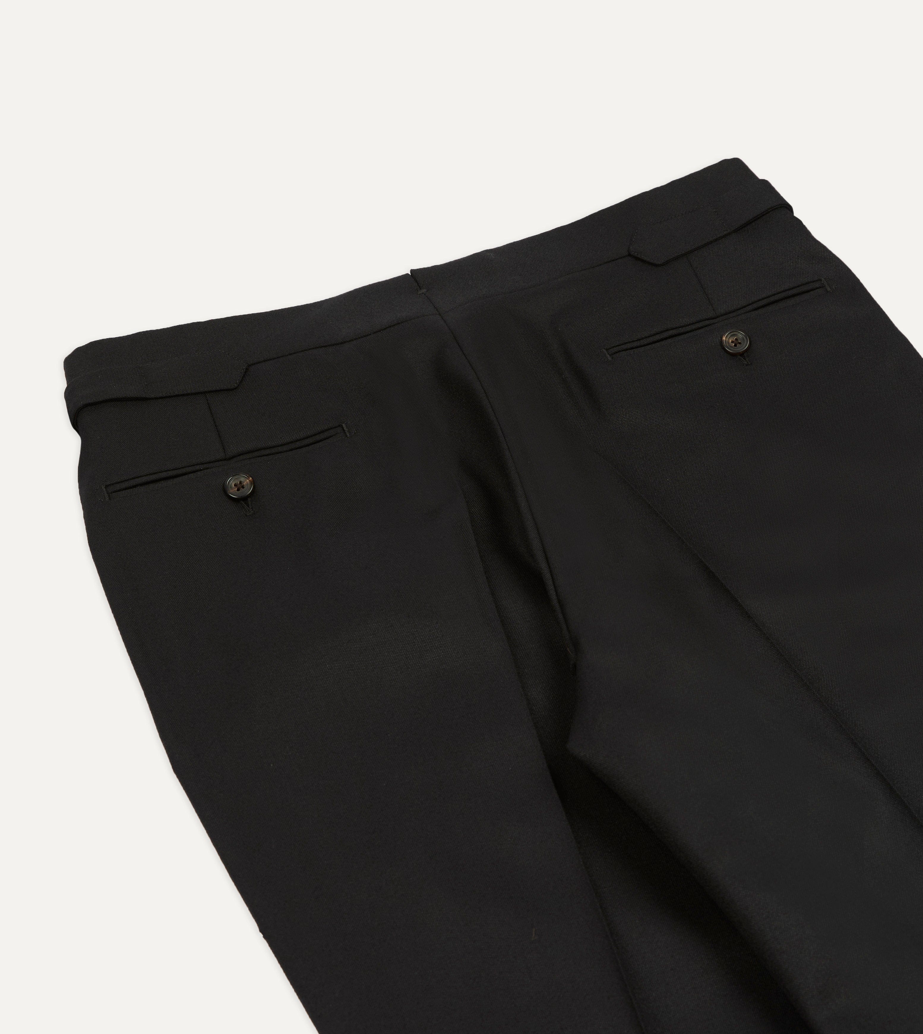 Black Barathea Wool Dinner Trousers - Image 5