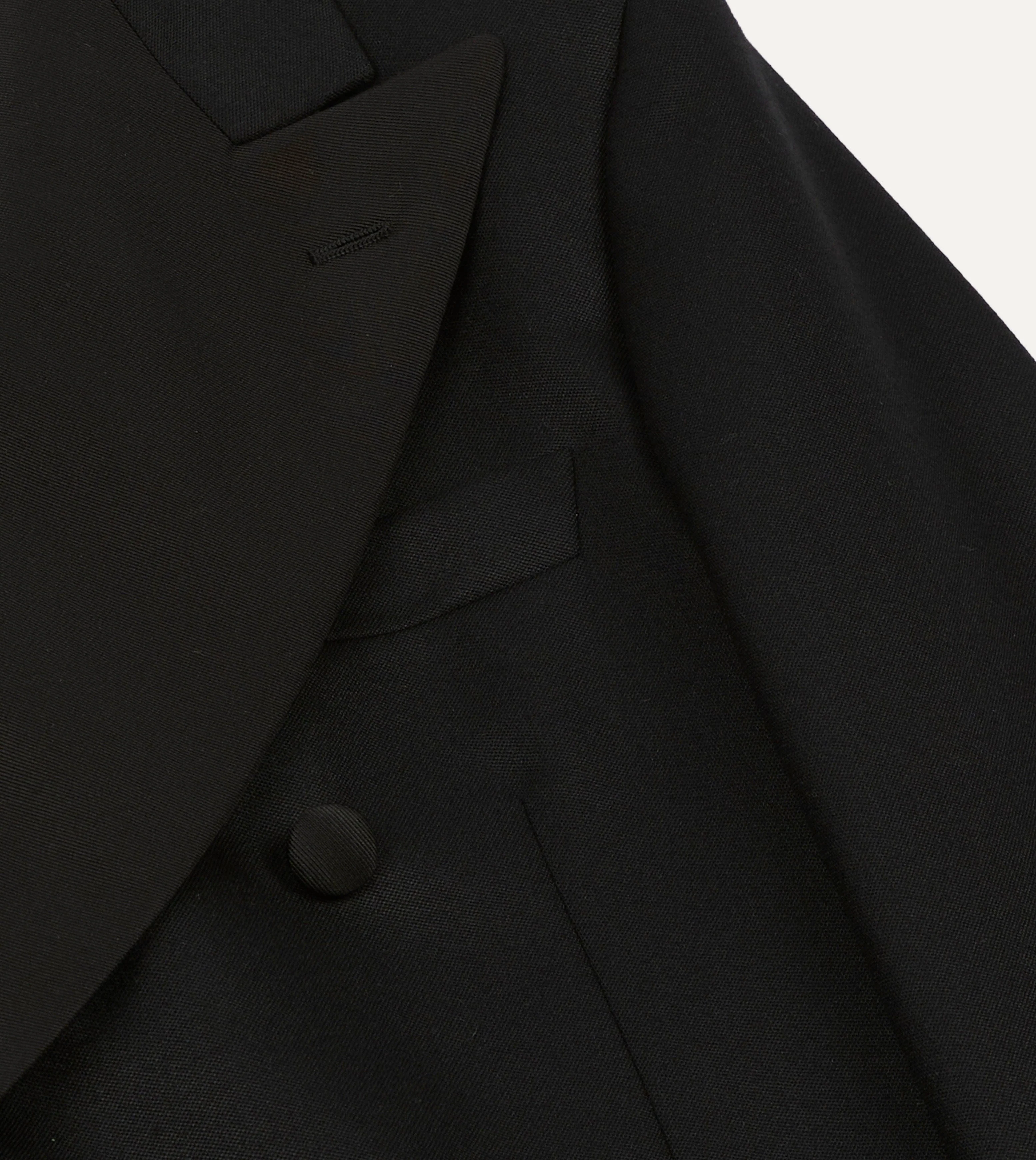 Black Barathea Wool Double-Breasted Dinner Jacket - Image 4
