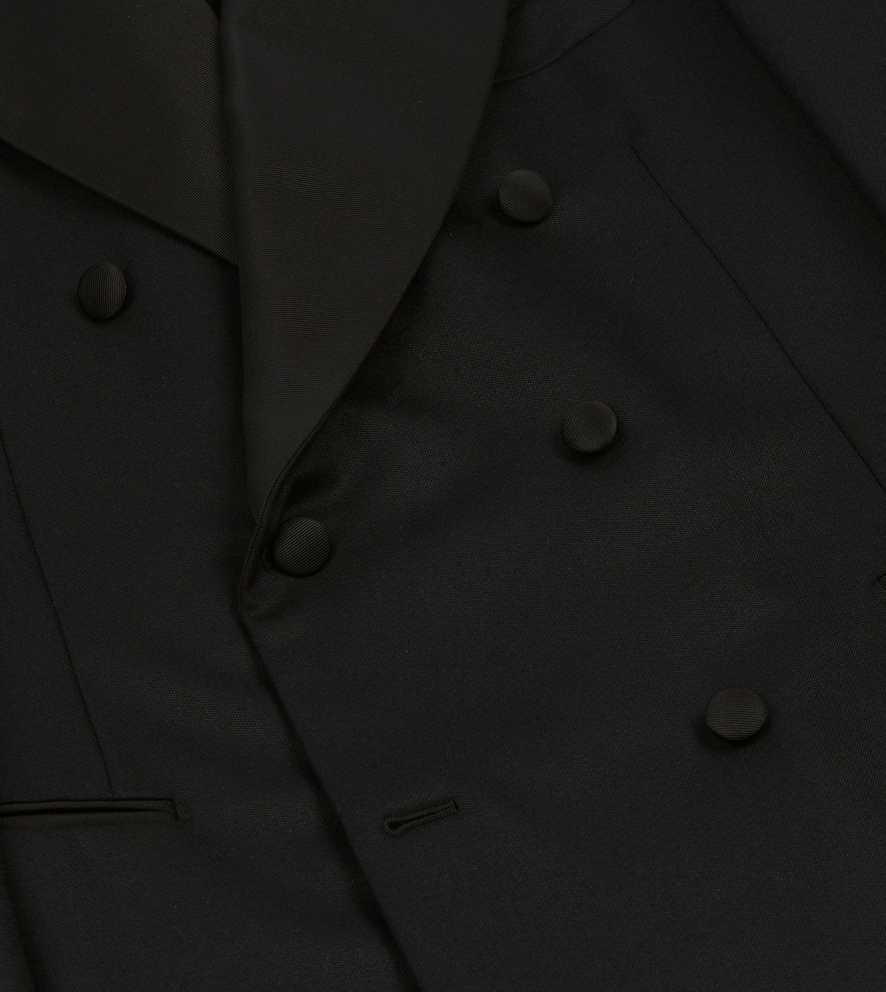 Black Barathea Wool Double-Breasted Dinner Jacket - Image 5