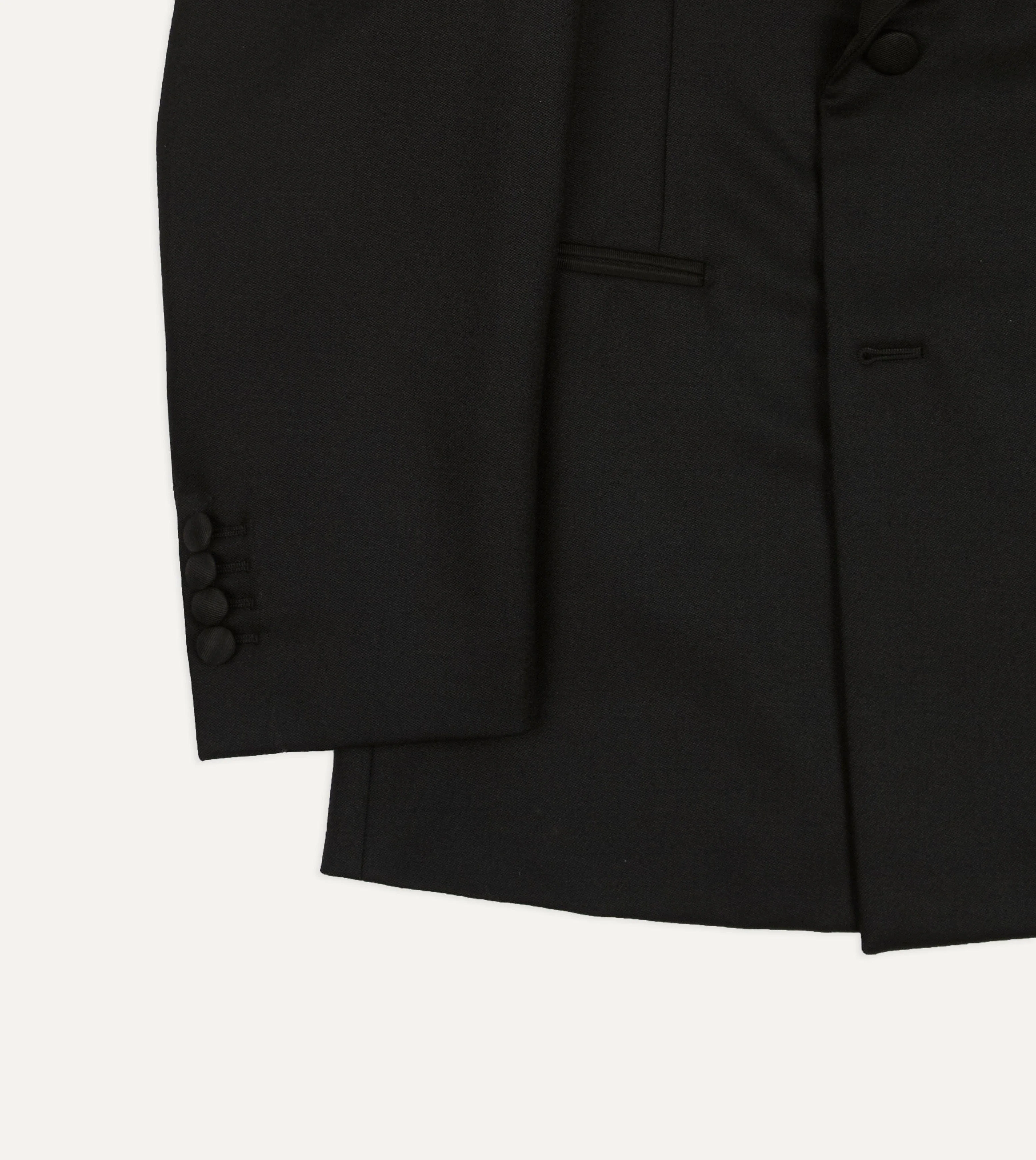 Black Barathea Wool Double-Breasted Dinner Jacket - Image 6
