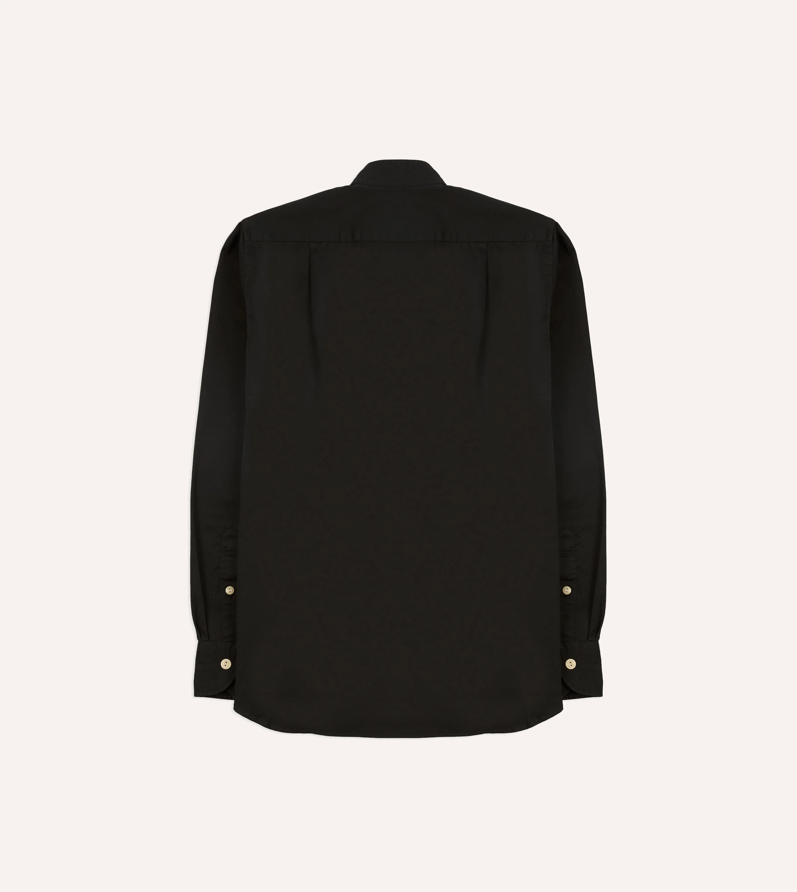 Black Cotton Mandarin Collar Shirt - Image 7