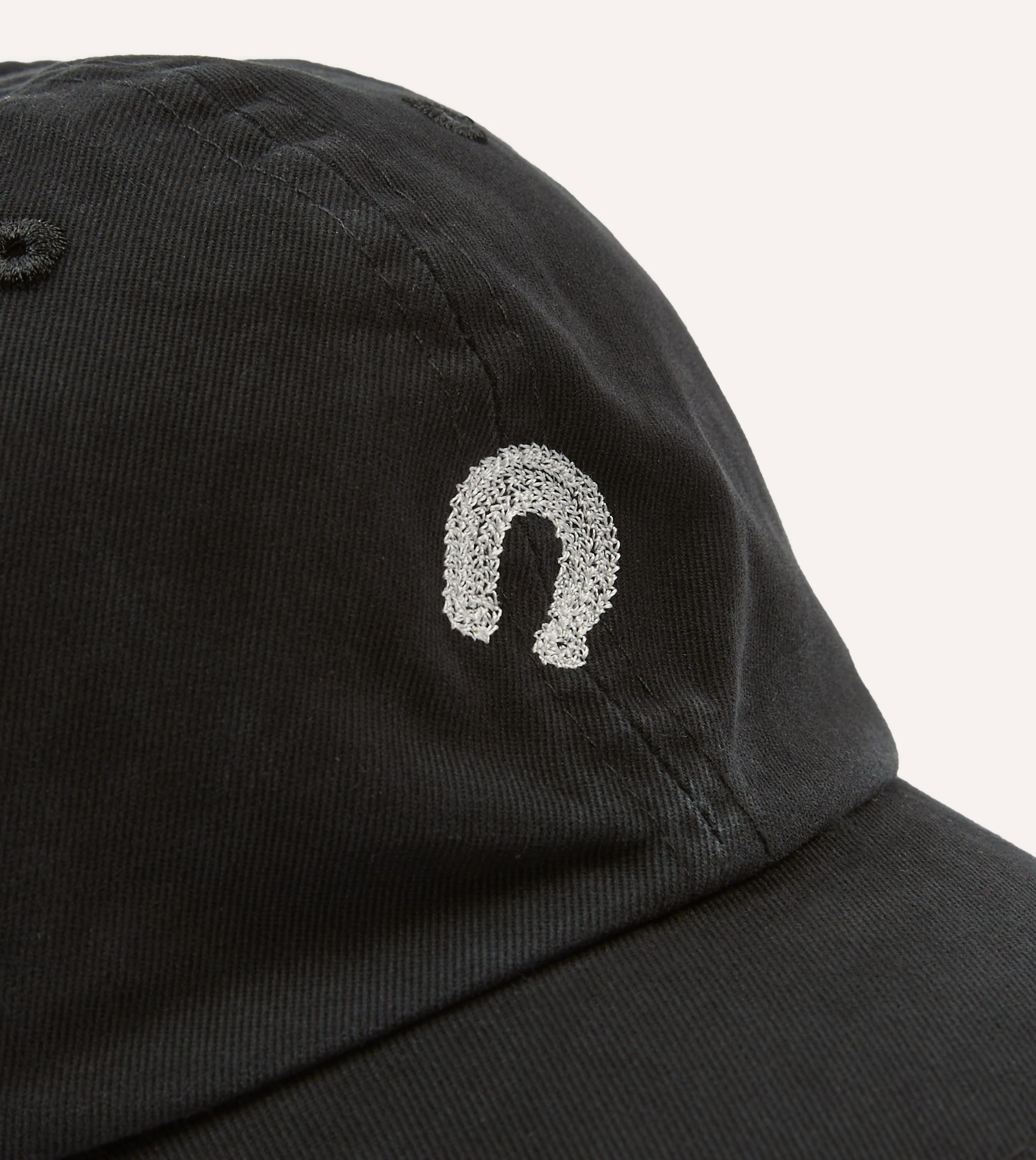 Black Horseshoe Cotton Twill Baseball Cap - Image 2