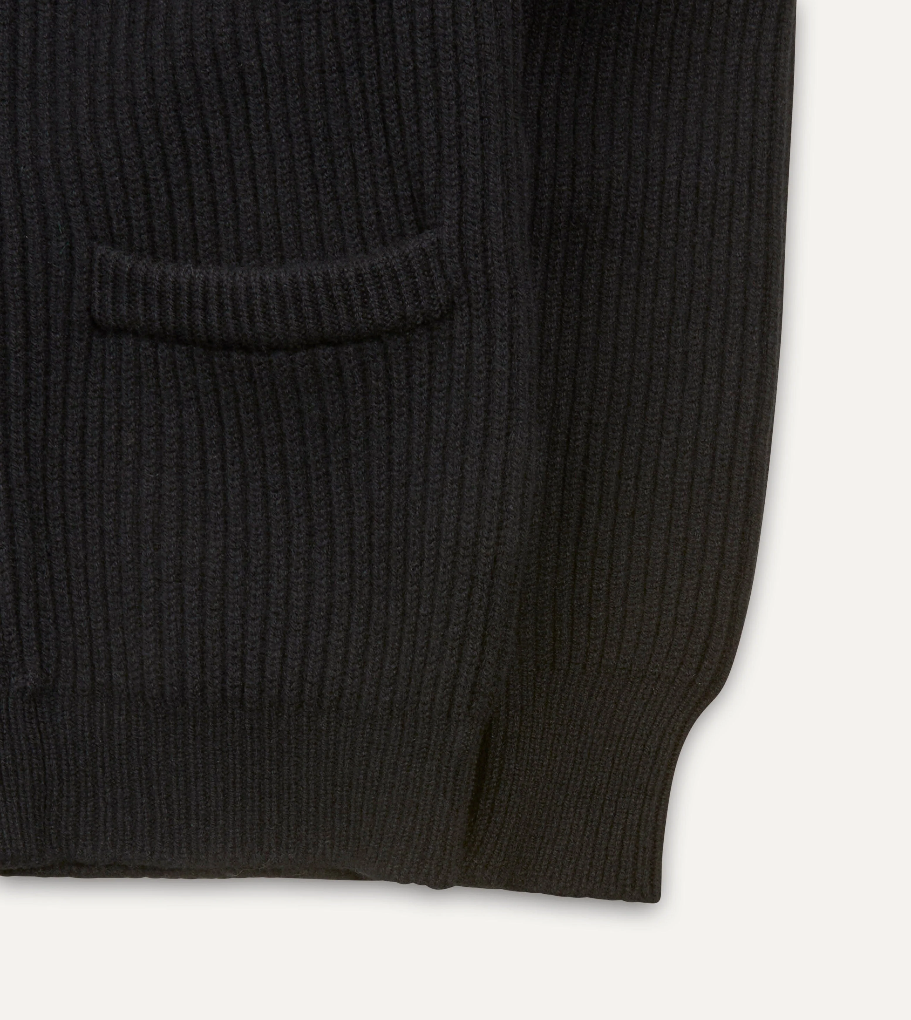 Black Lambswool Shawl Collar Cardigan - Image 5