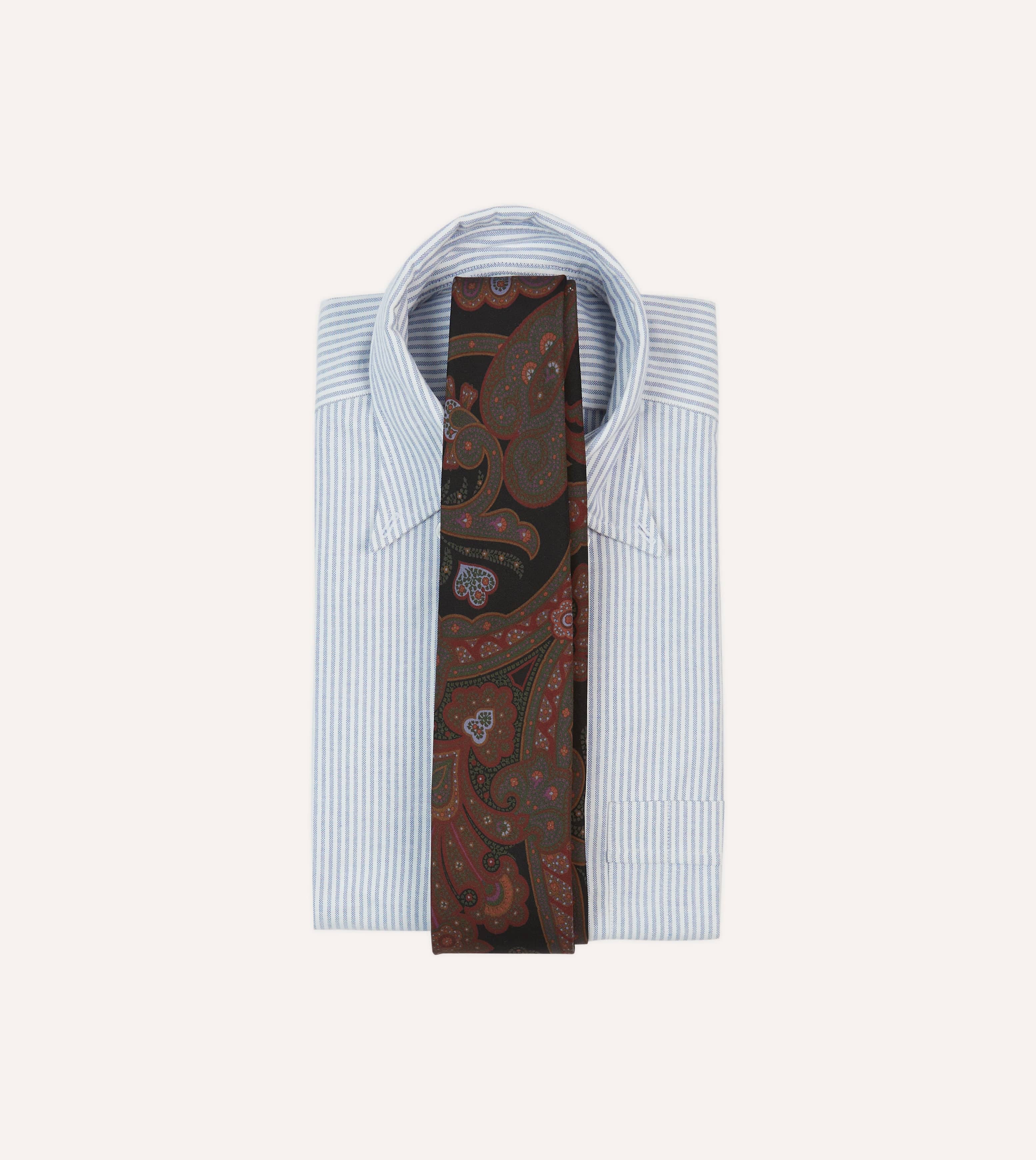Black Large Paisley Print Madder Silk Self-Tipped Tie - Image 2