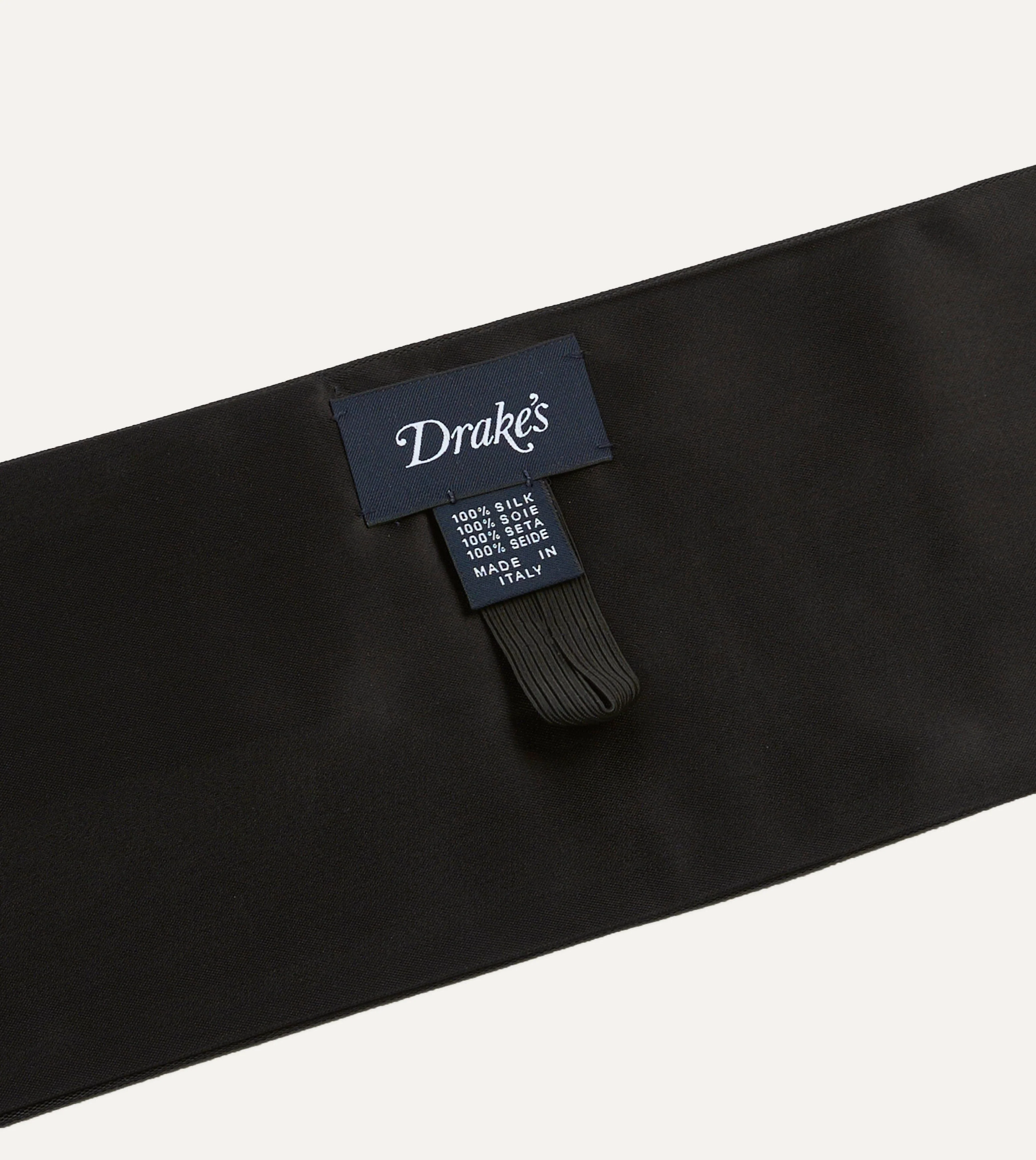 Black Silk Barathea Cummerbund - Image 4