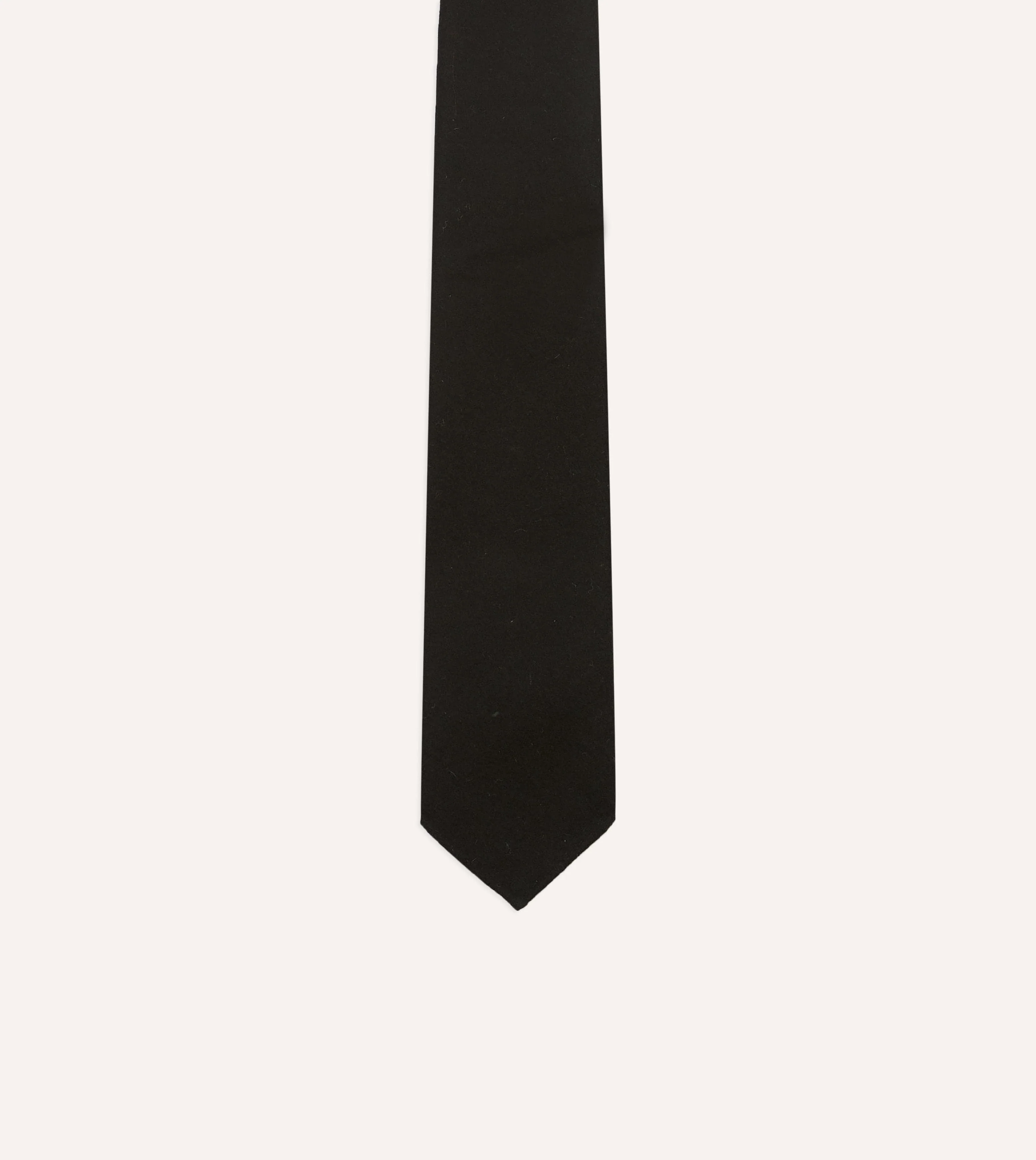 Black Super Fine Merino Wool Self Tipped Tie - Image 4