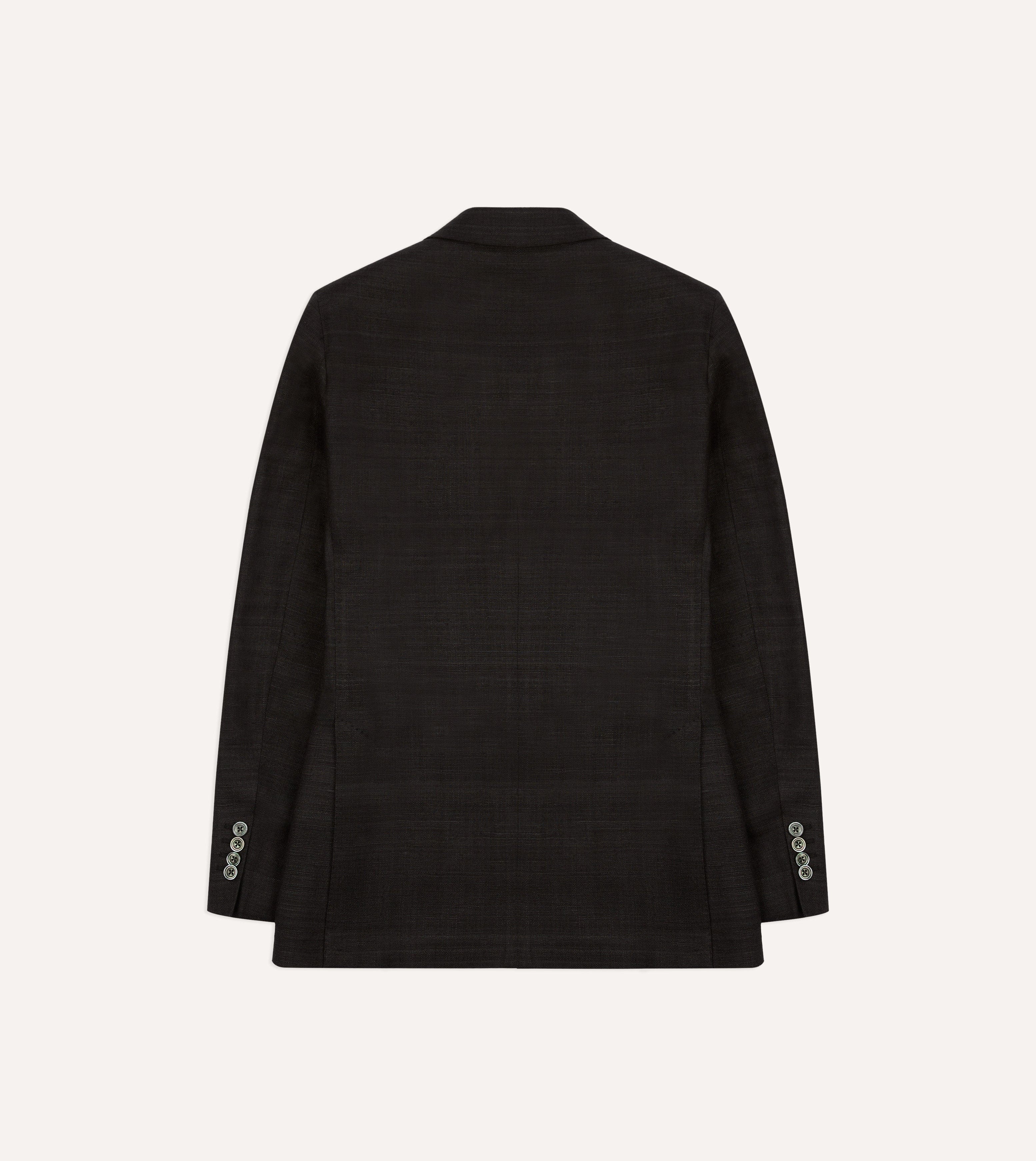 Black Tussah Silk Double-Breasted Evening Jacket - Image 8