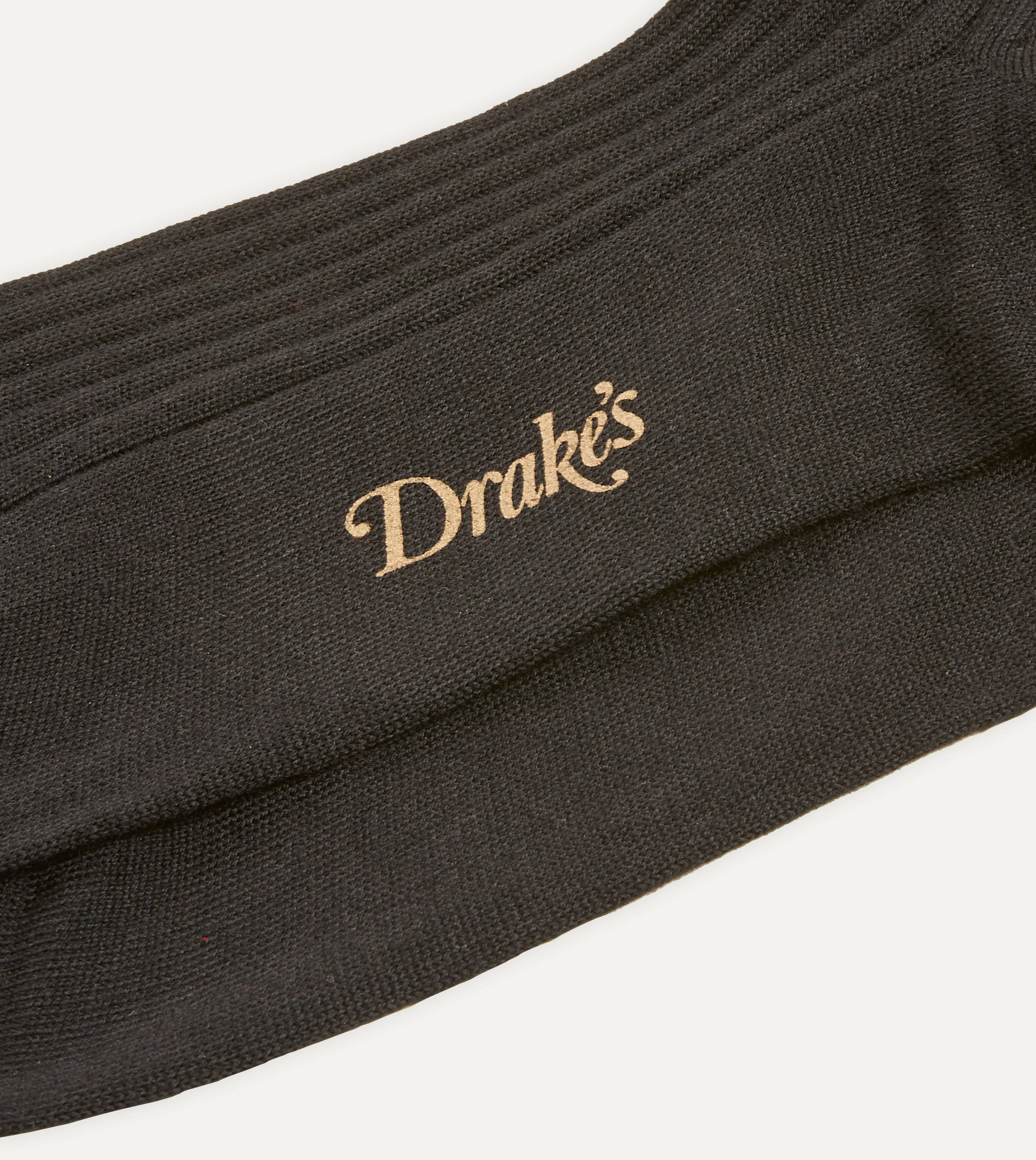 Black Wool Over-the-Calf Socks - Image 2