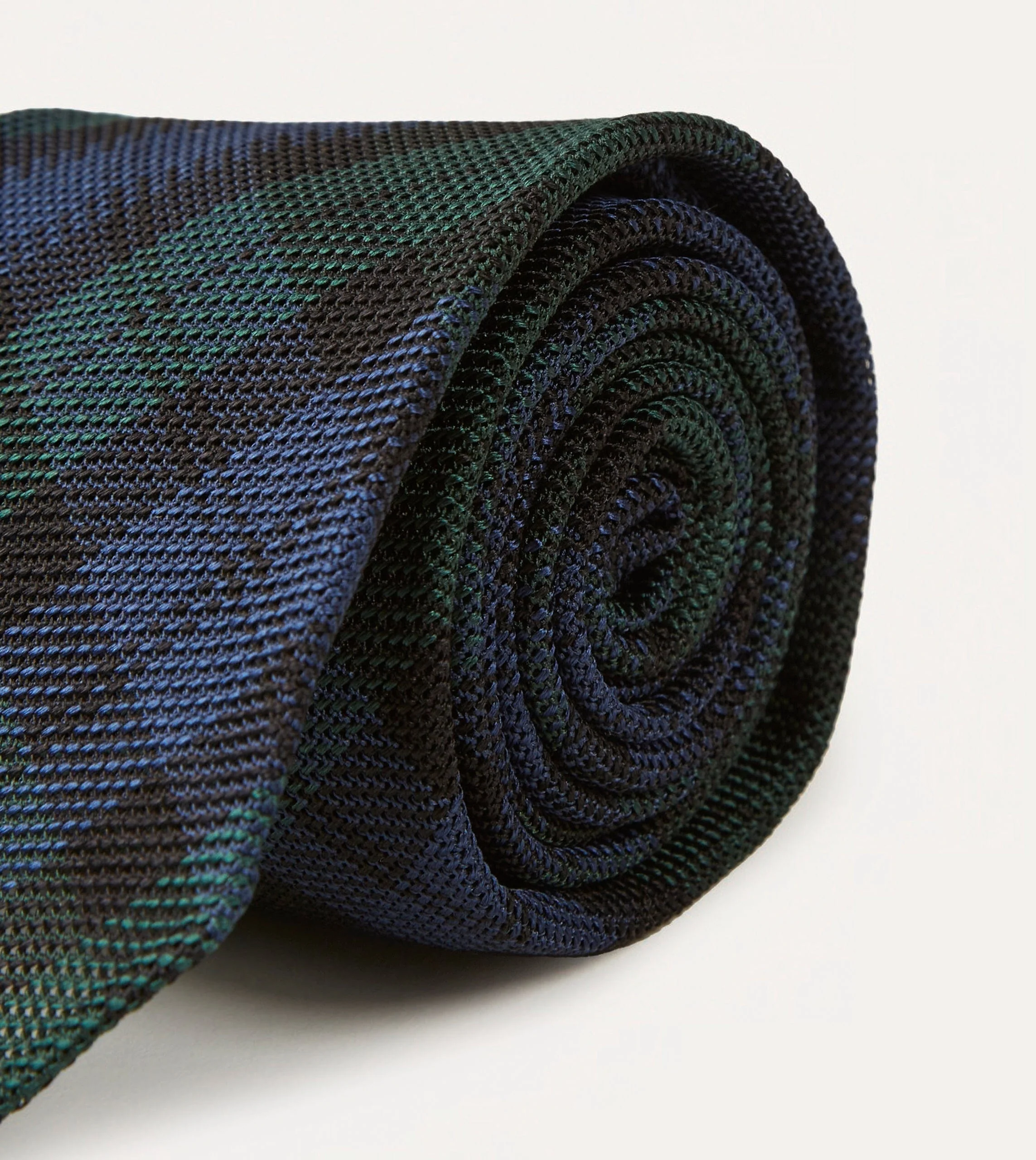 Blackwatch Fine Woven Grenadine Silk Hand Rolled Tie - Image 3