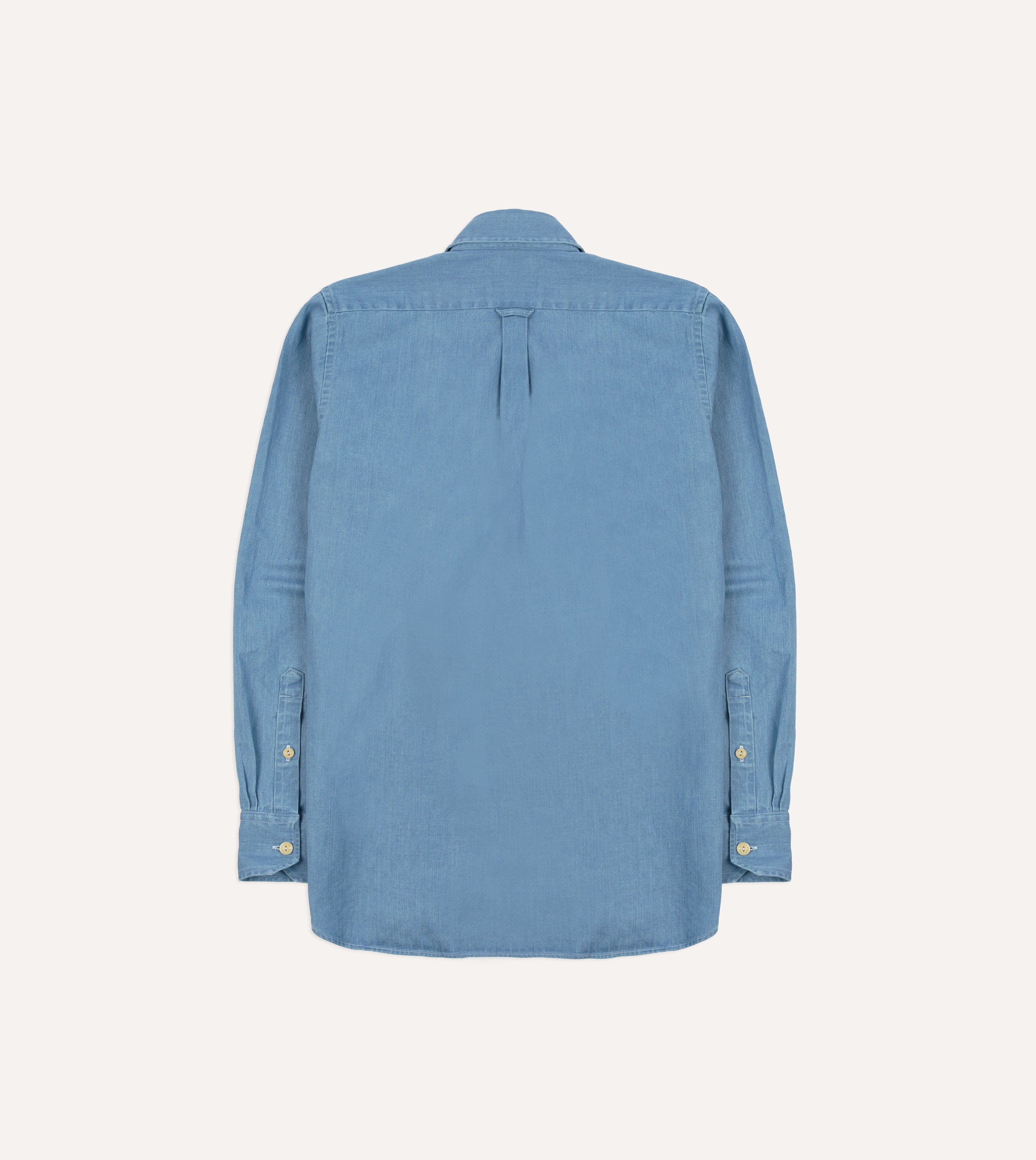 Bleach Wash Denim Military Shirt - Image 6