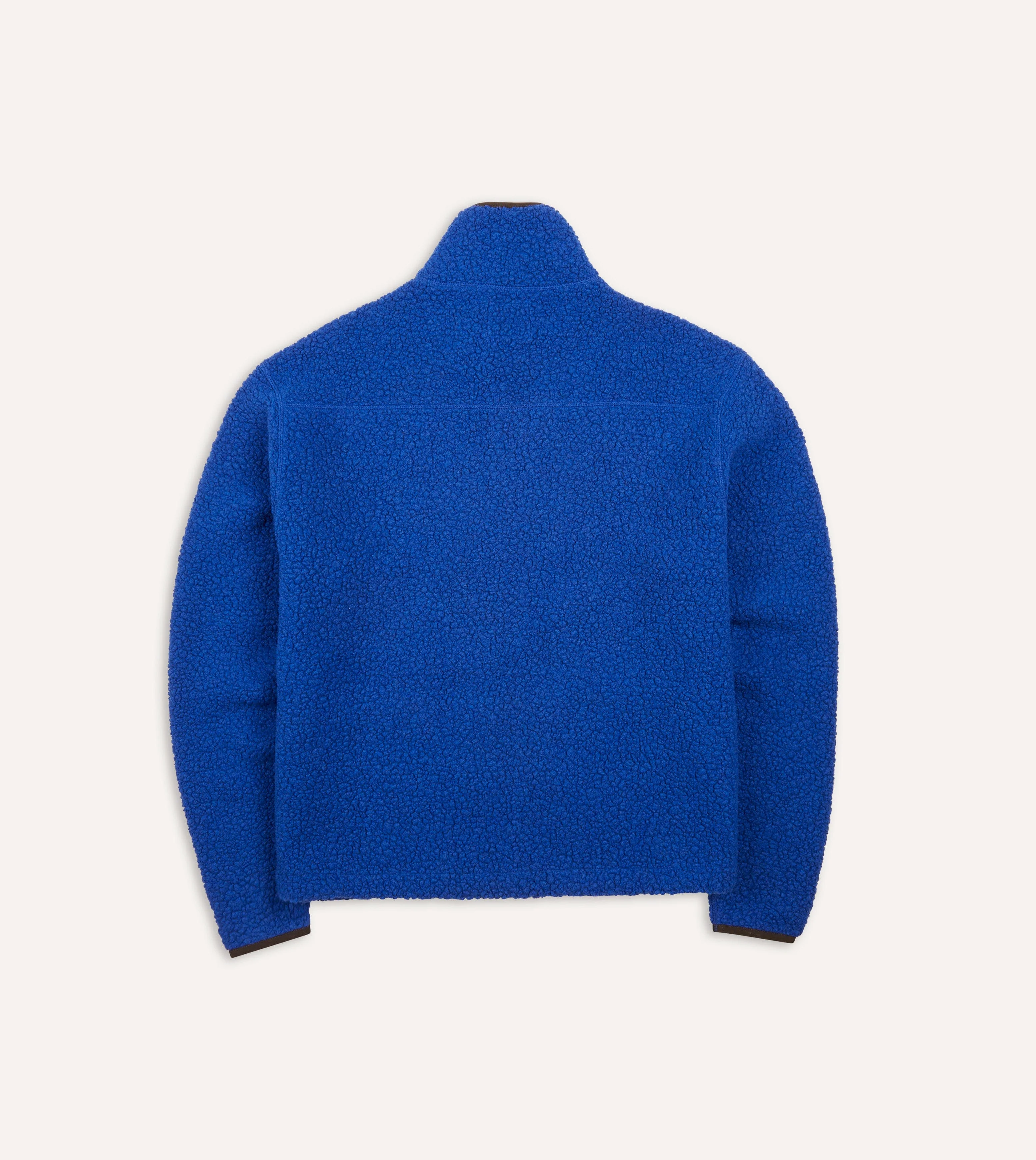 Blue Boucle Wool Zip Fleece Jacket - Image 8