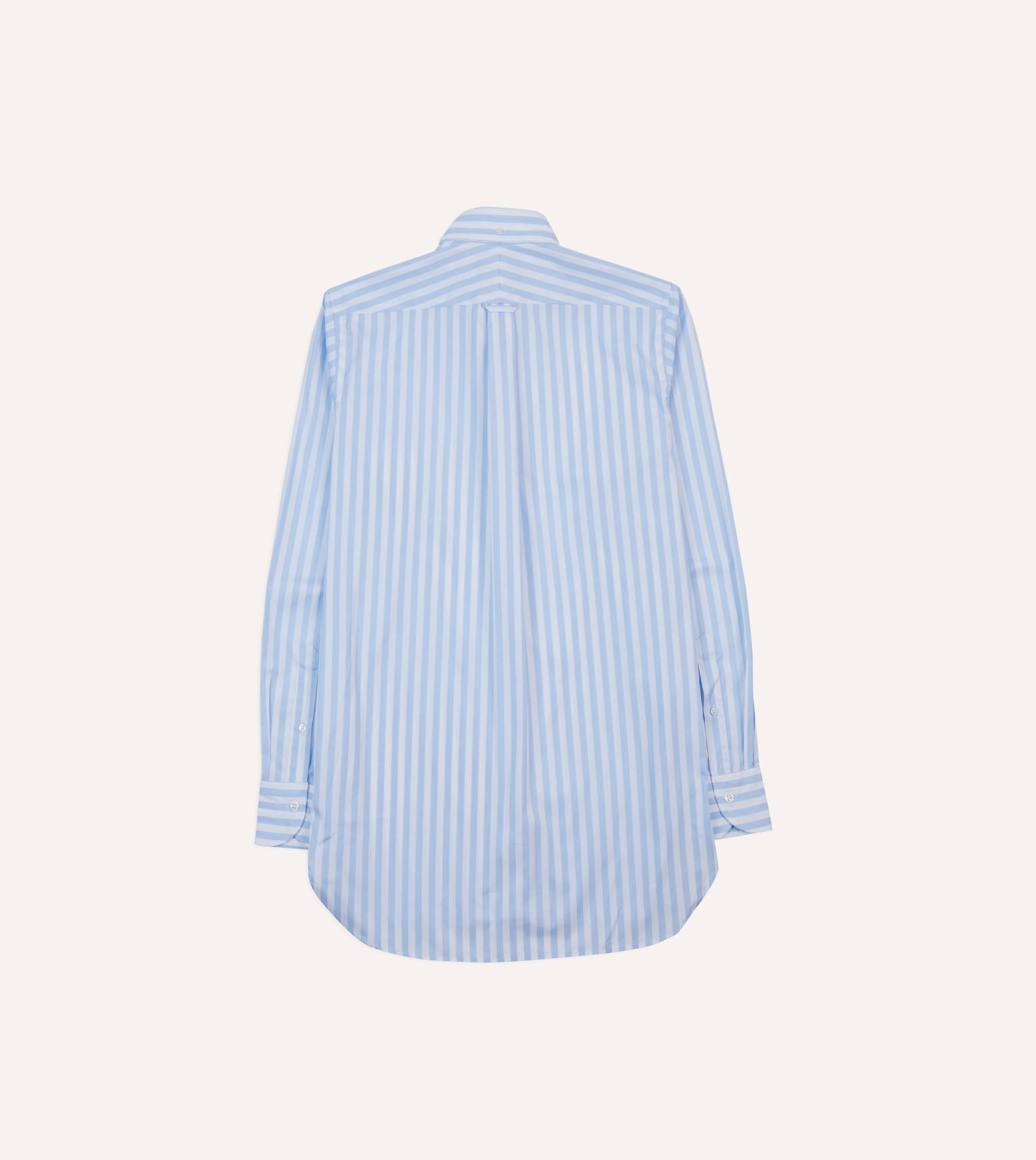 Blue Broad Stripe Cotton Poplin Button-Down Shirt - Image 6