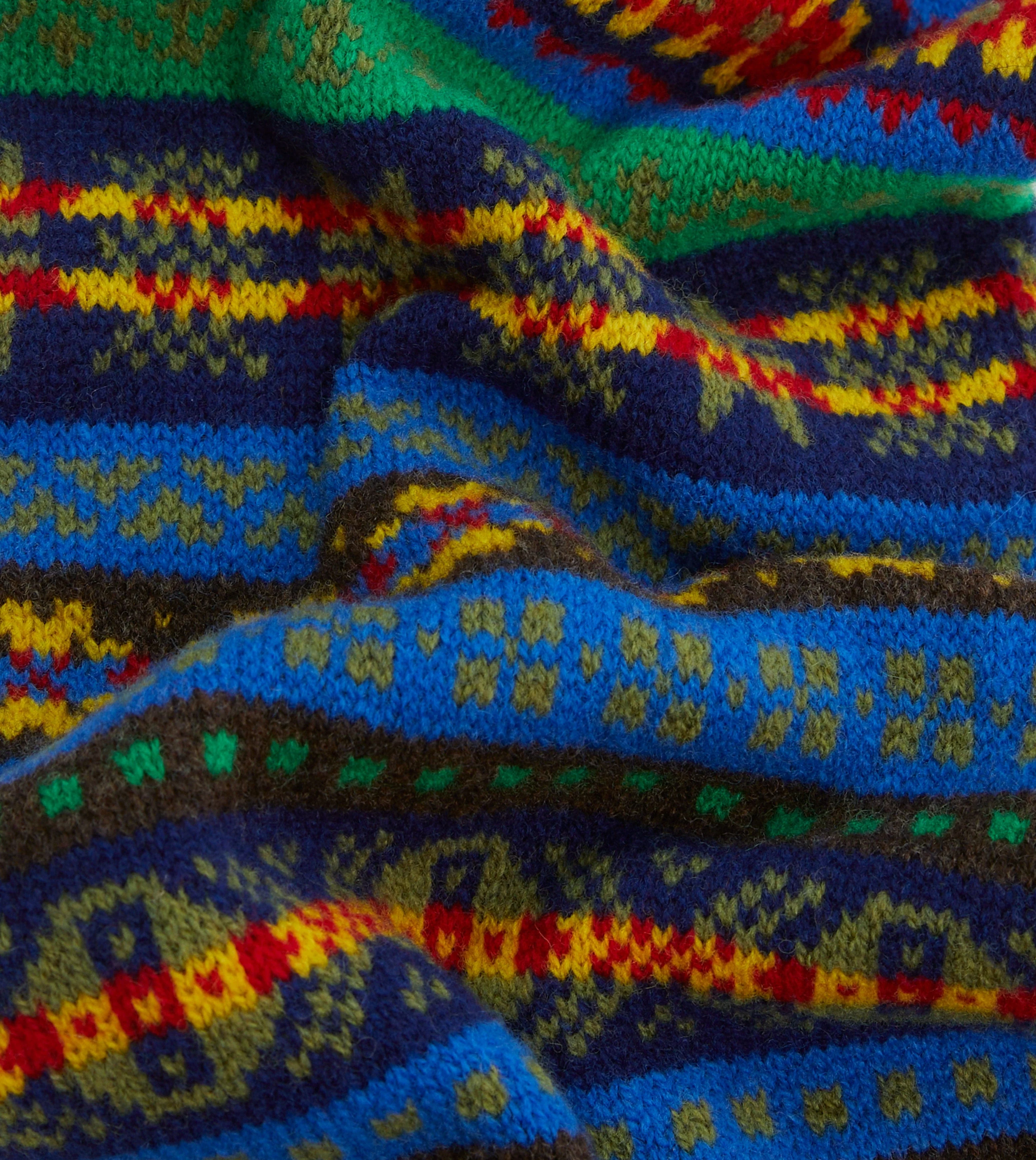 Blue Fair Isle Lambswool Scarf - Image 2
