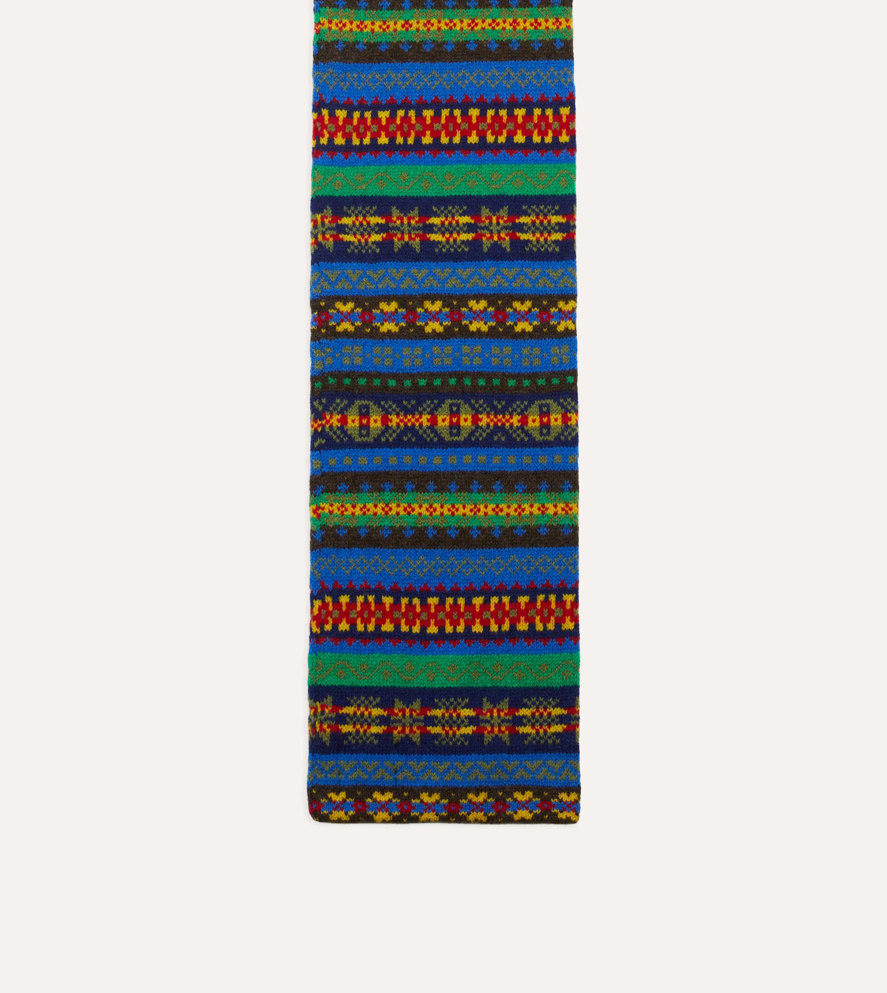 Blue Fair Isle Lambswool Scarf - Image 3