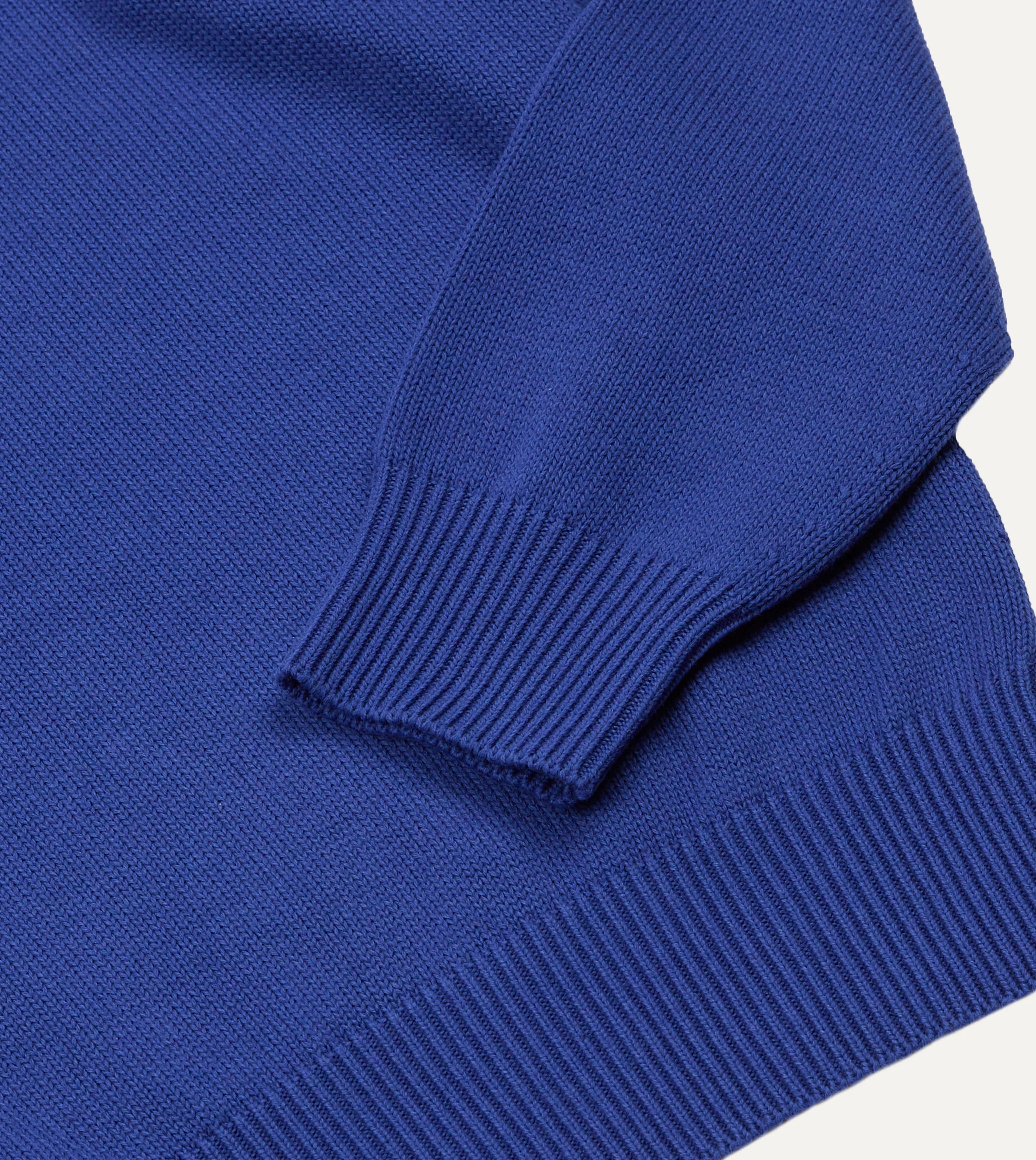 Blue Wool-Cotton Knit Sweatshirt - Image 5