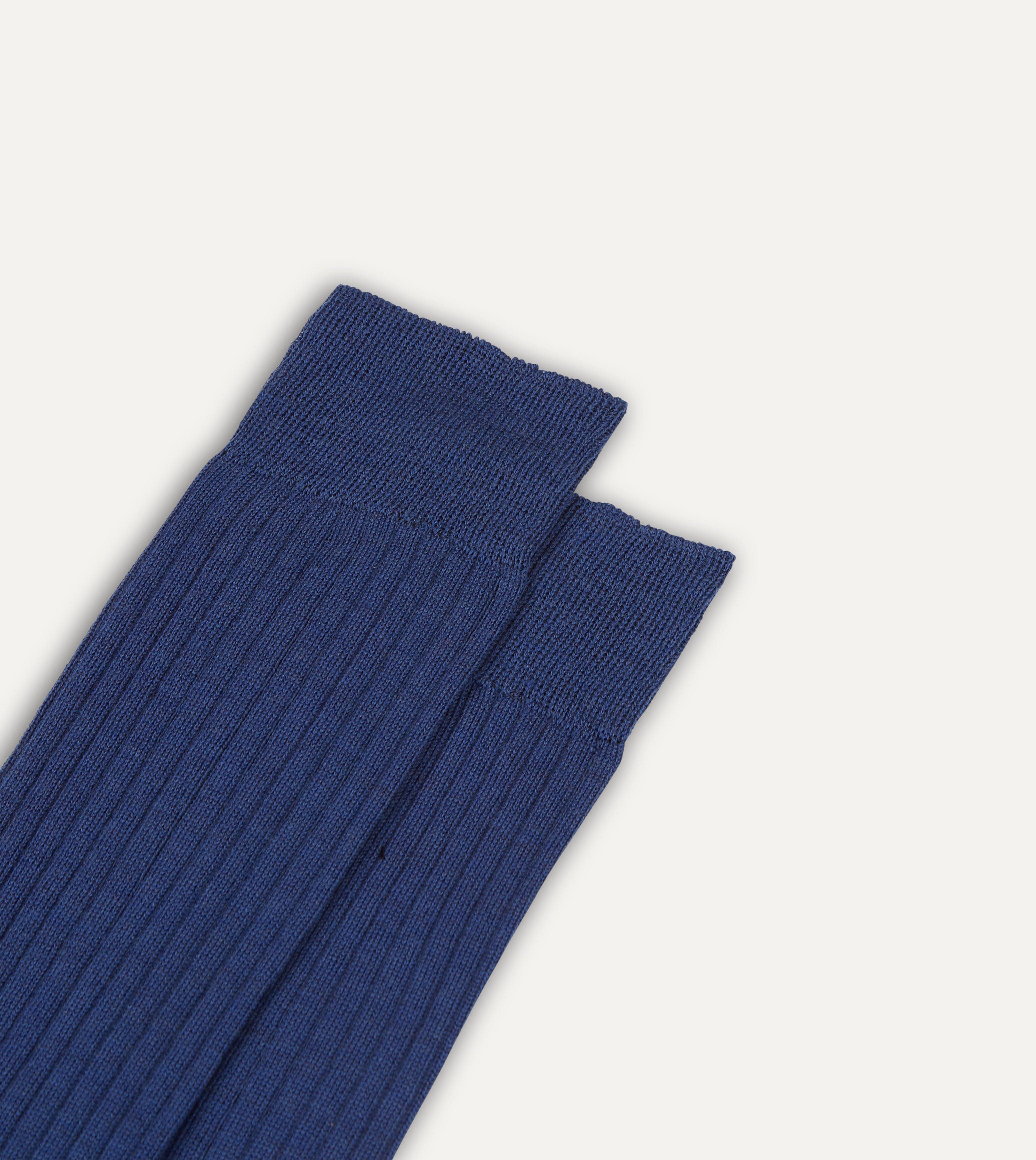 Blue Wool Over-the-Calf Socks - Image 3