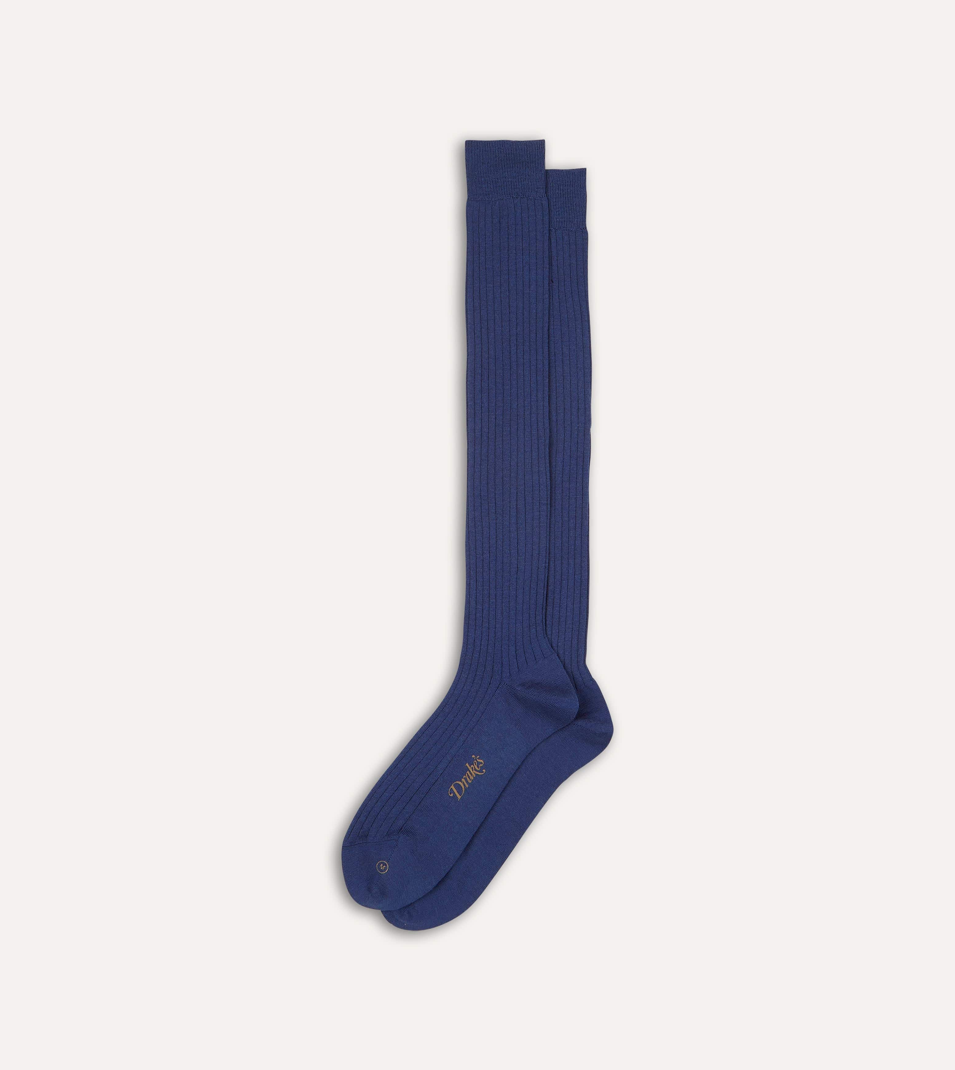 Blue Wool Over-the-Calf Socks - Image 4