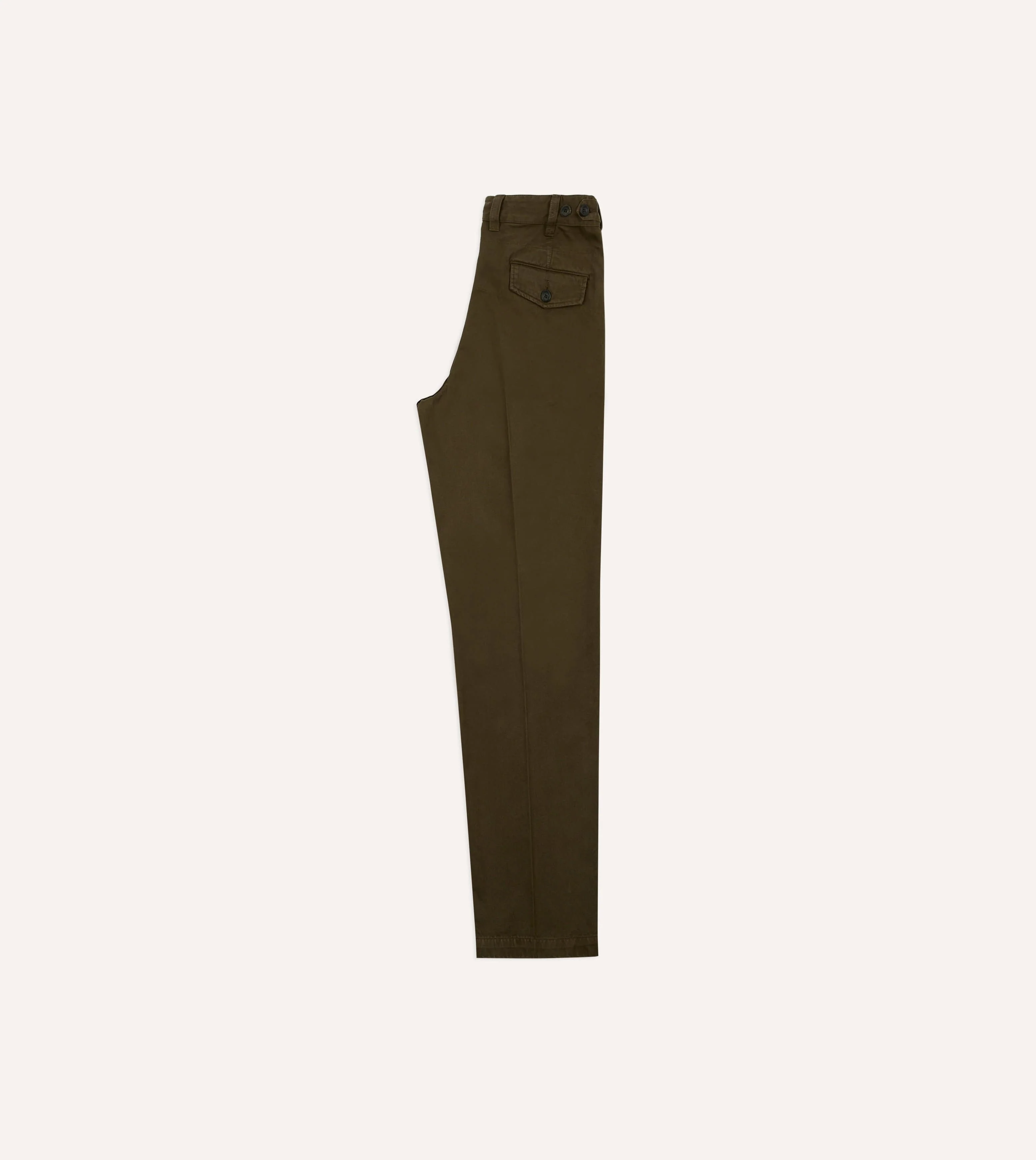 Brown Heavy Cotton Flat Front Chino - Image 6