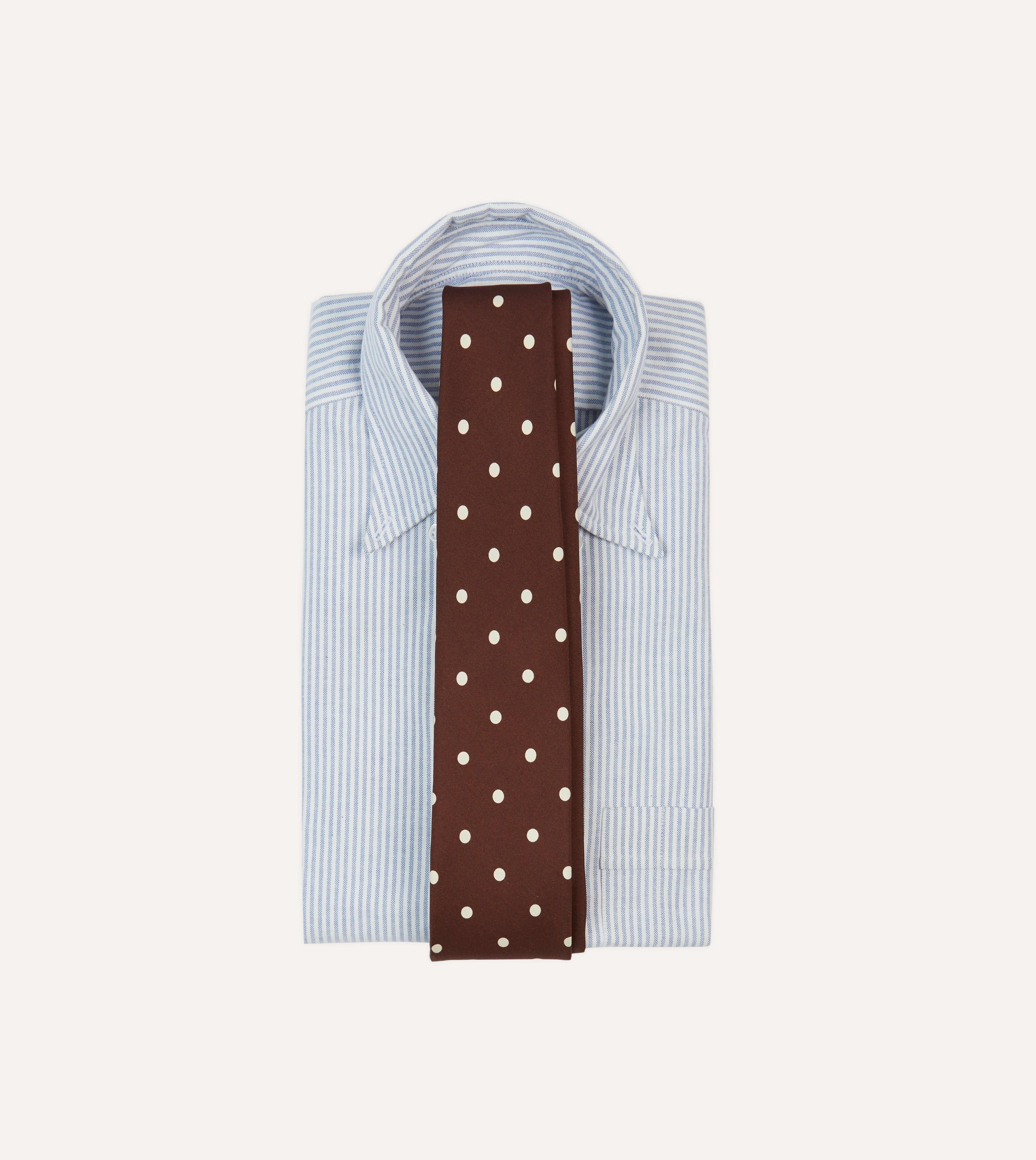 Brown Large Spot Silk Self-Tipped Tie - Image 2