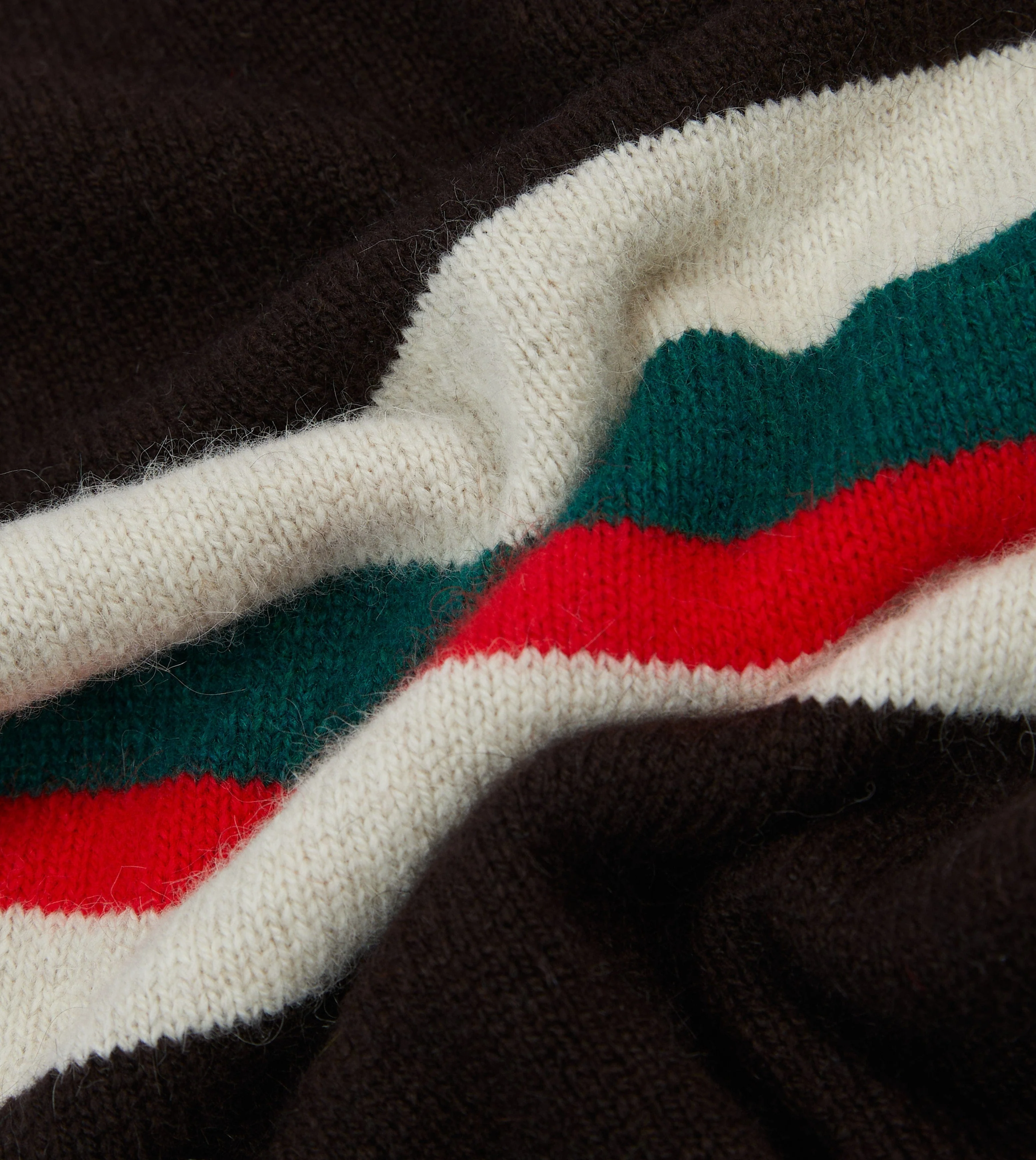 Brown, Red and Green Stripe Geelongora Tubular Scarf - Image 2