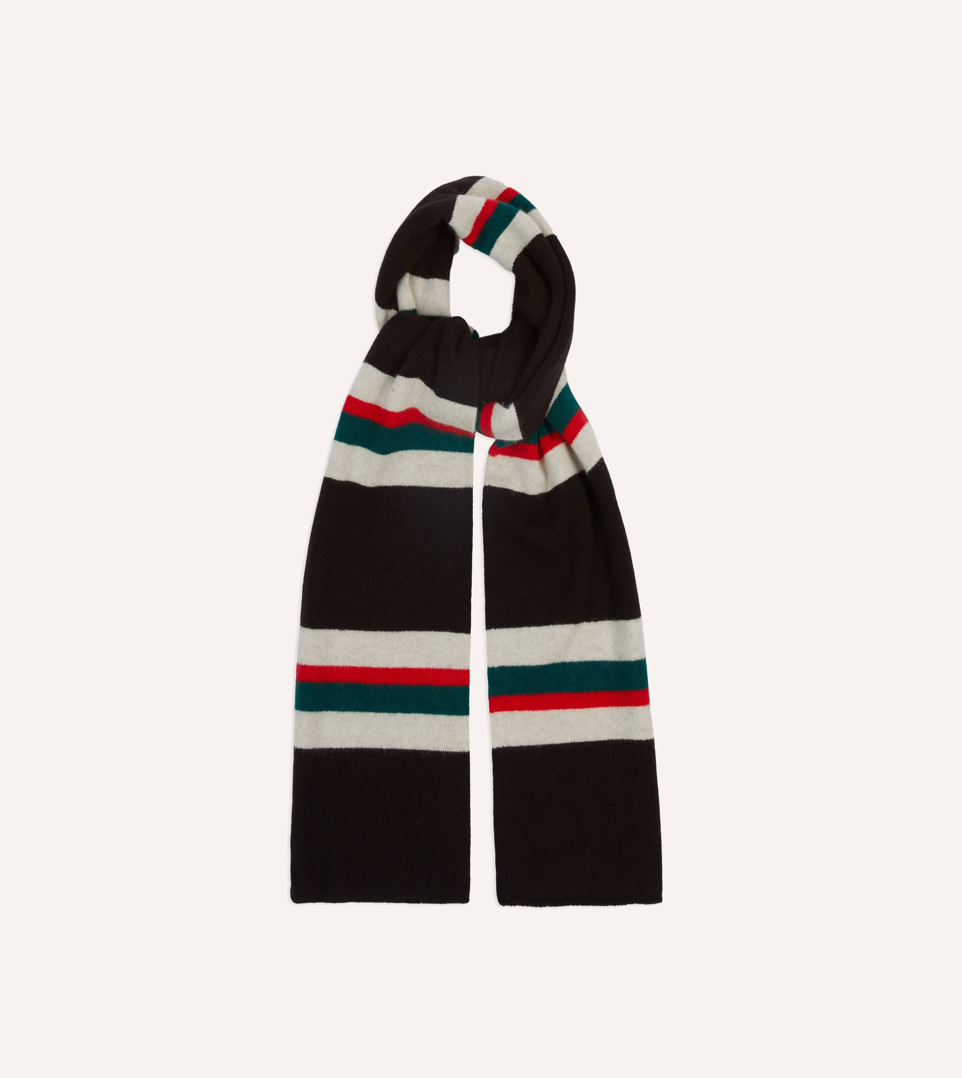 Brown, Red and Green Stripe Geelongora Tubular Scarf - Image 3