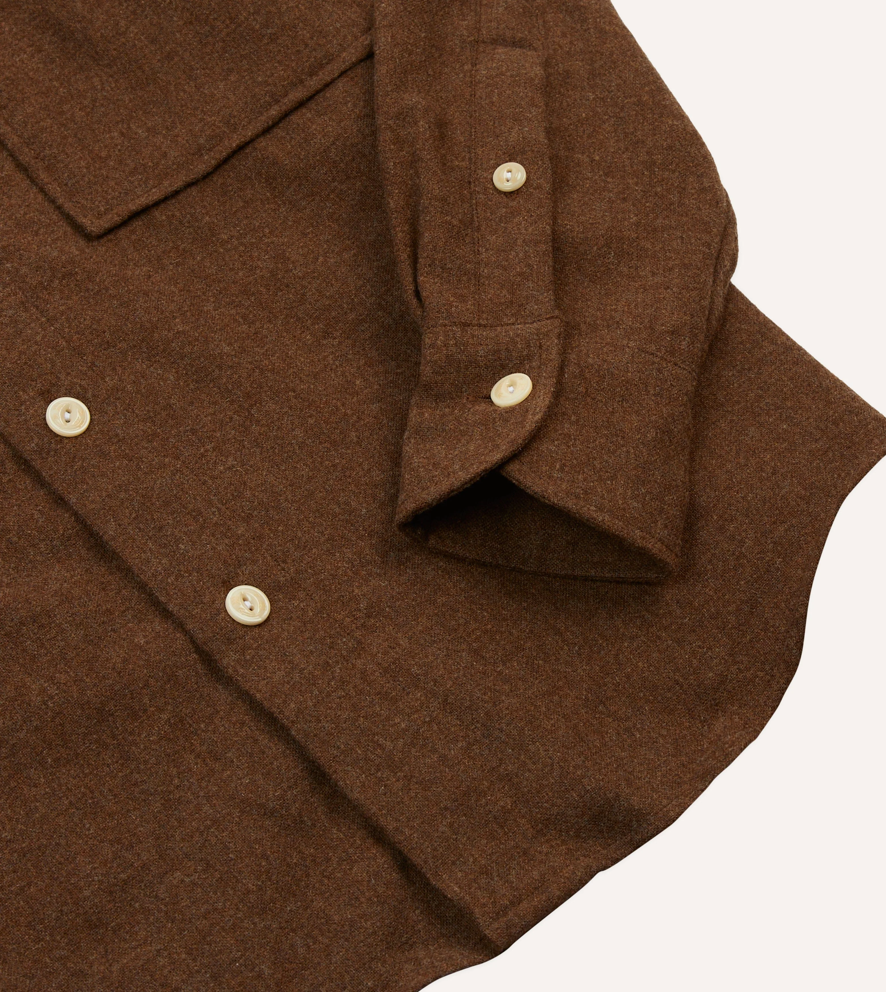 Brown Wool Two-Pocket Work Shirt - Image 5