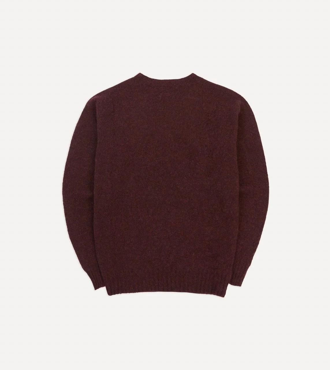 Burgundy Brushed Shetland Crew Neck Jumper - Image 5