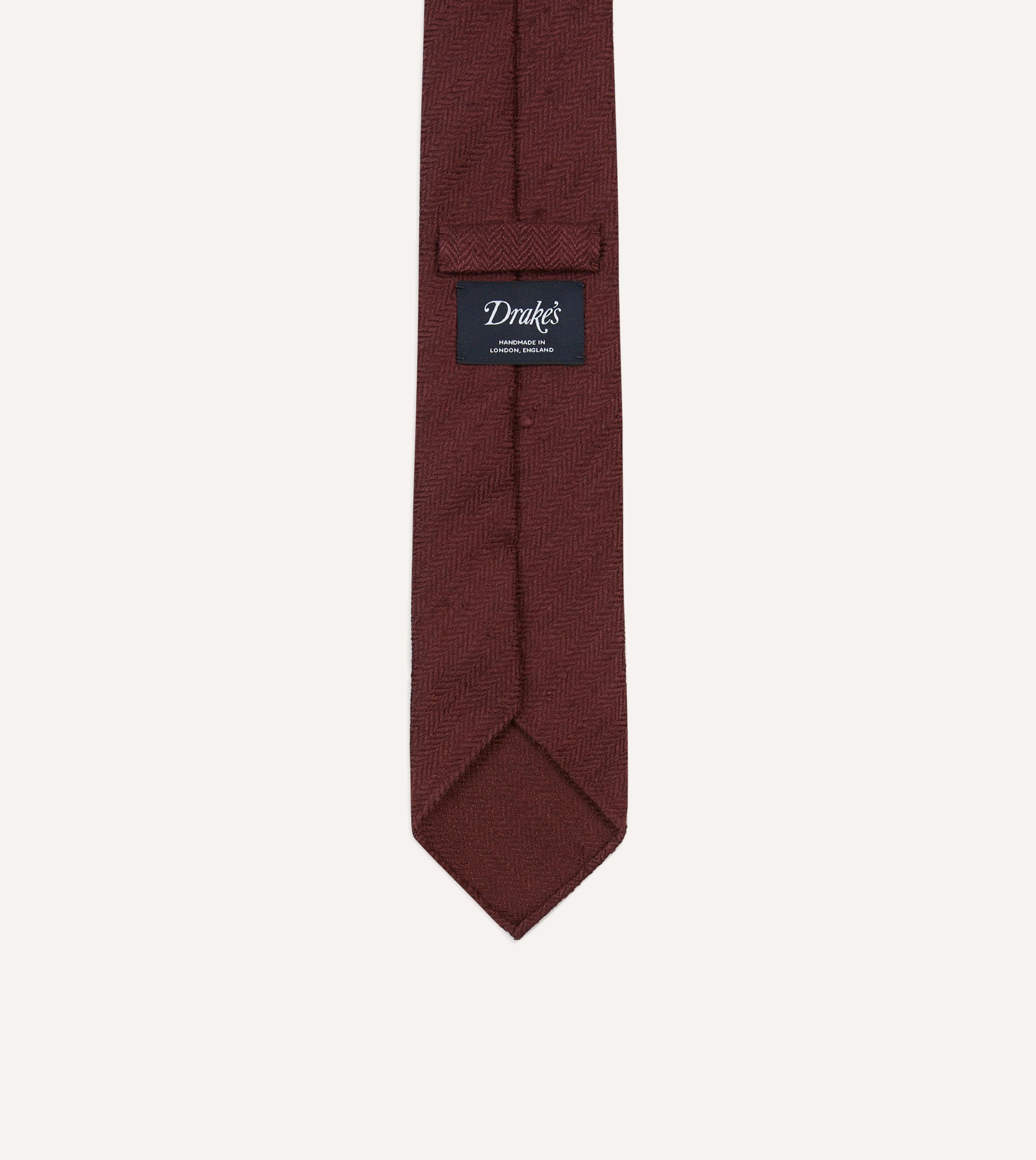 Burgundy Herringbone Shantung Silk Tipped Tie - Image 4