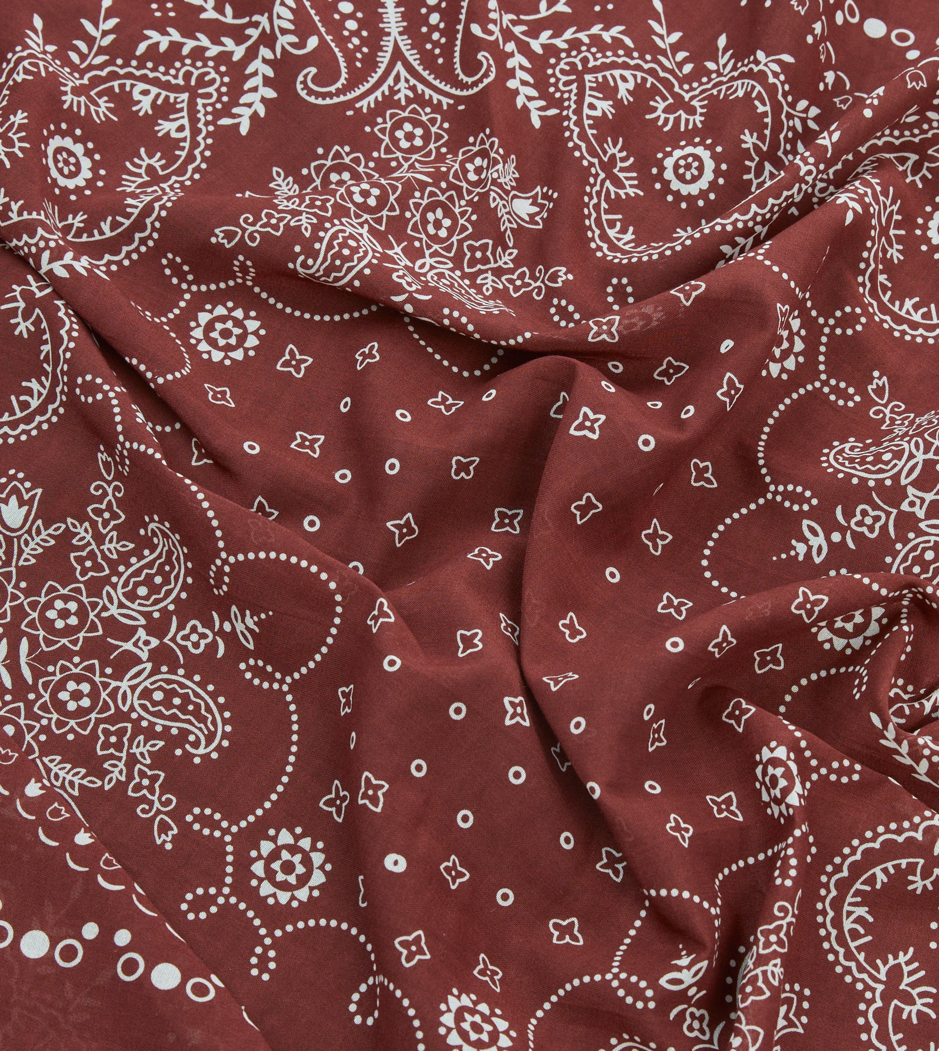 Burgundy Trad Paisley Print Cotton Bandana - Image 2