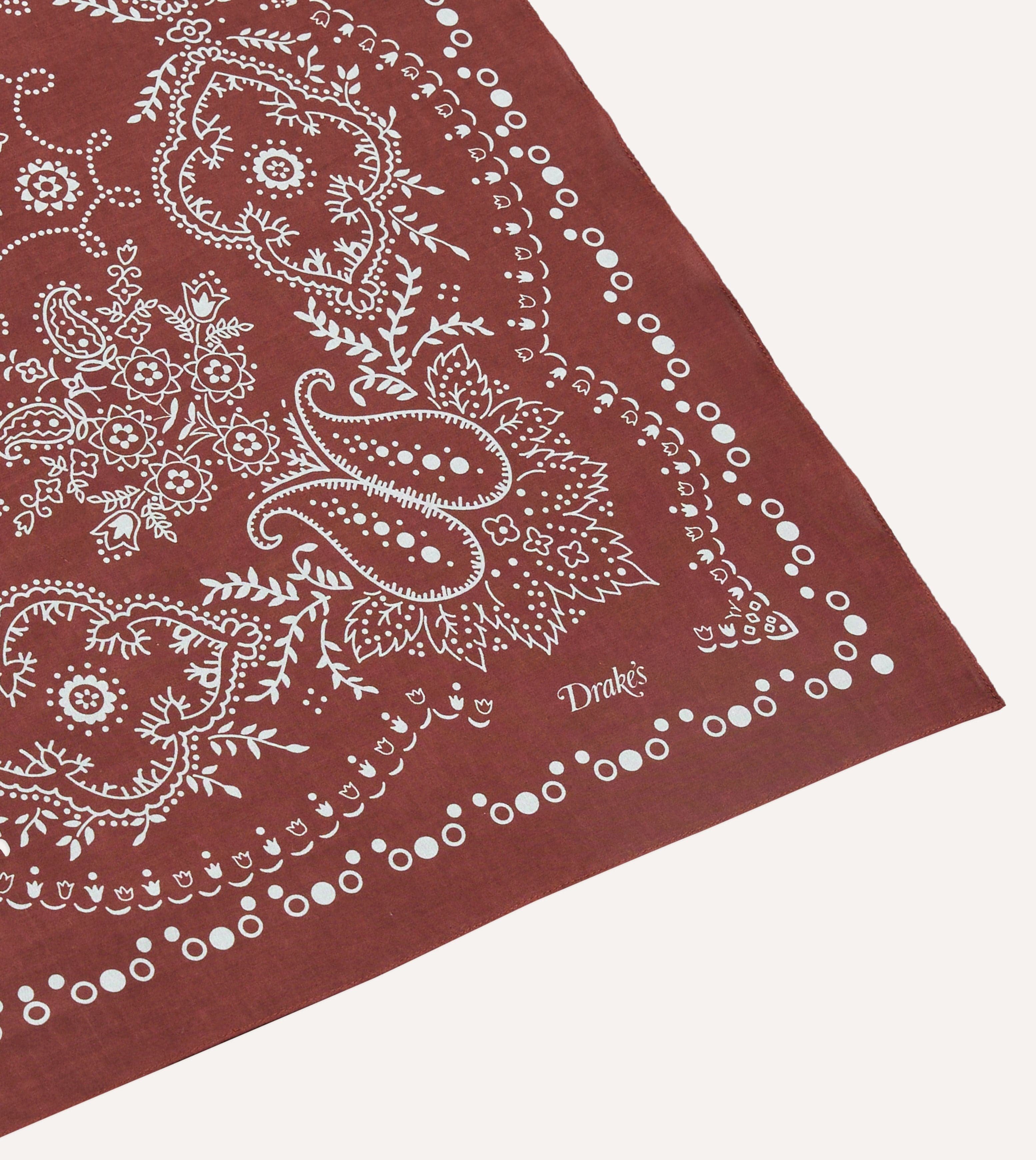 Burgundy Trad Paisley Print Cotton Bandana - Image 3