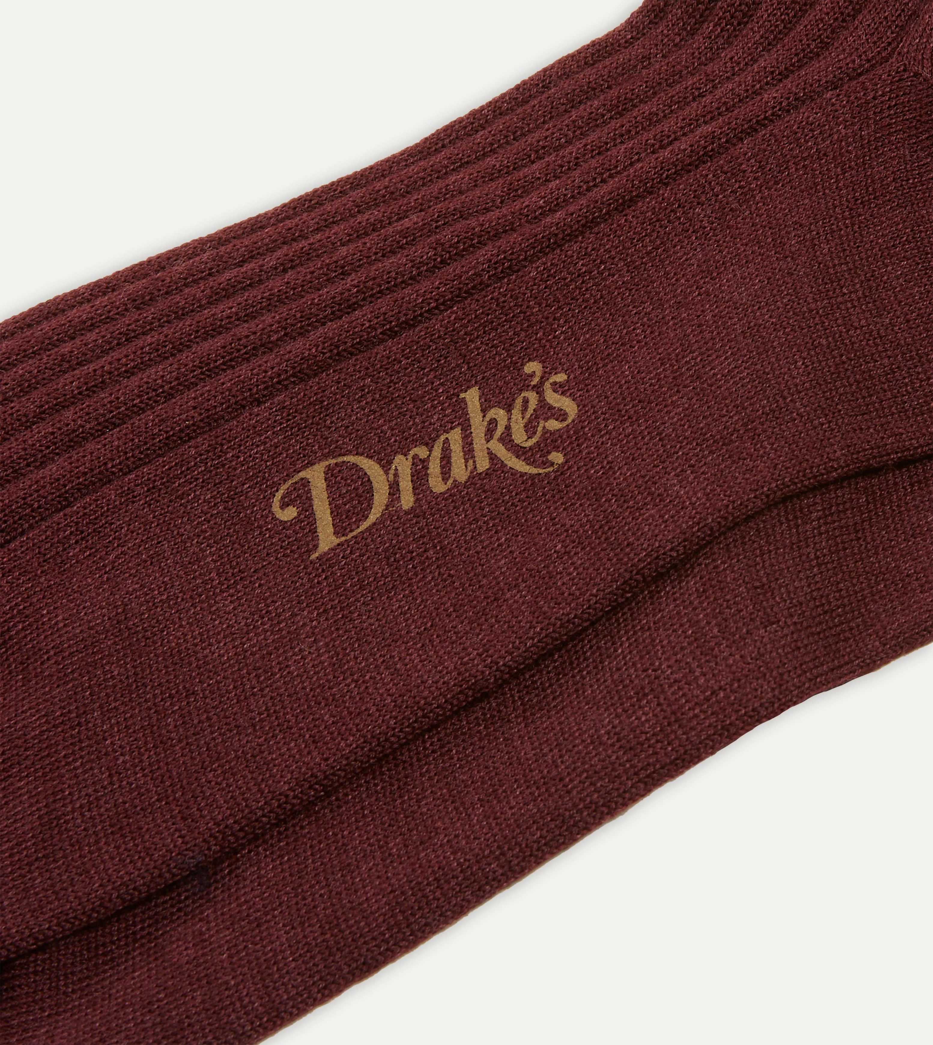 Burgundy Wool Over-The-Calf Socks - Image 2