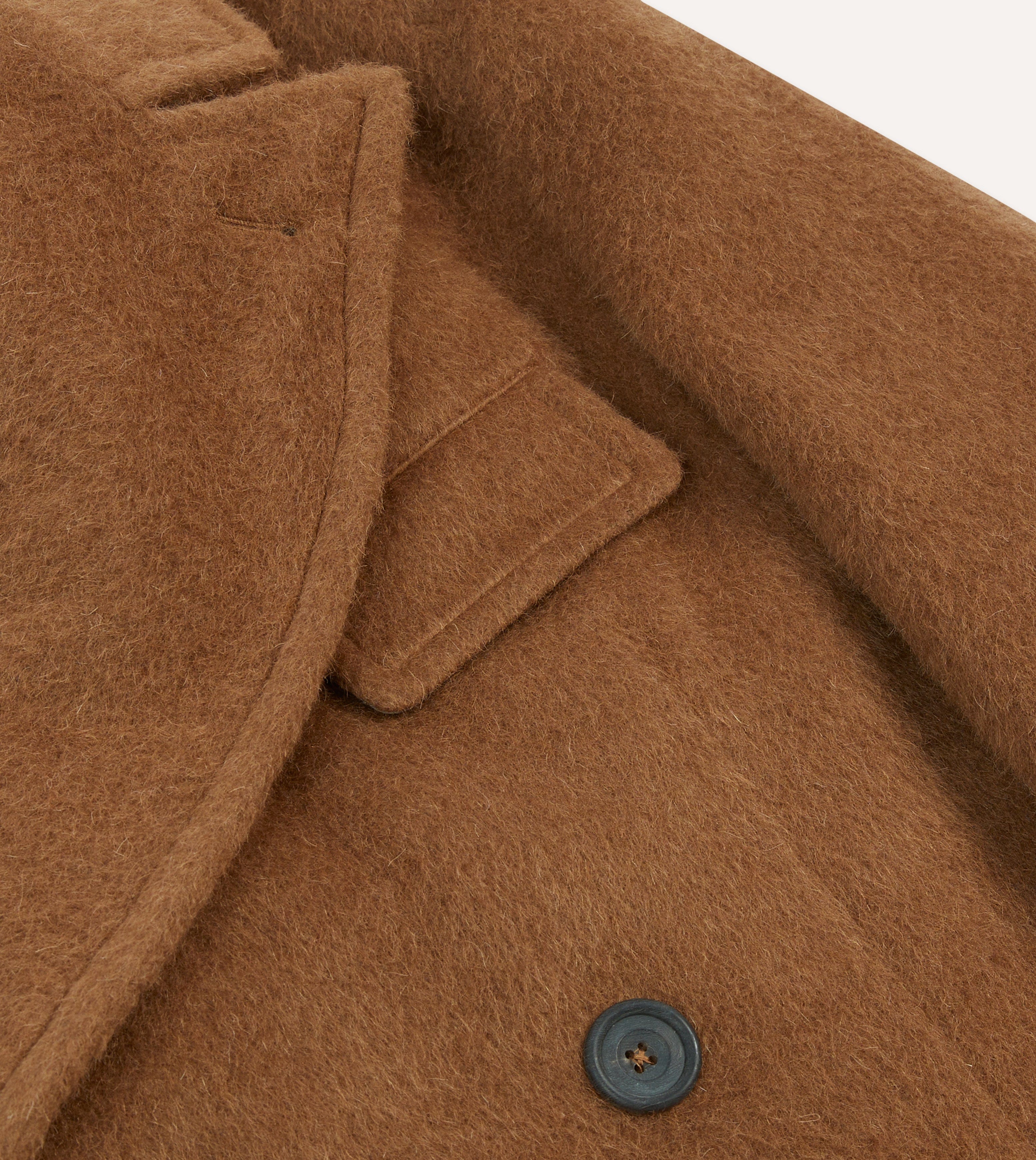 Caramel Double-Breasted Teddy Overcoat - Image 4
