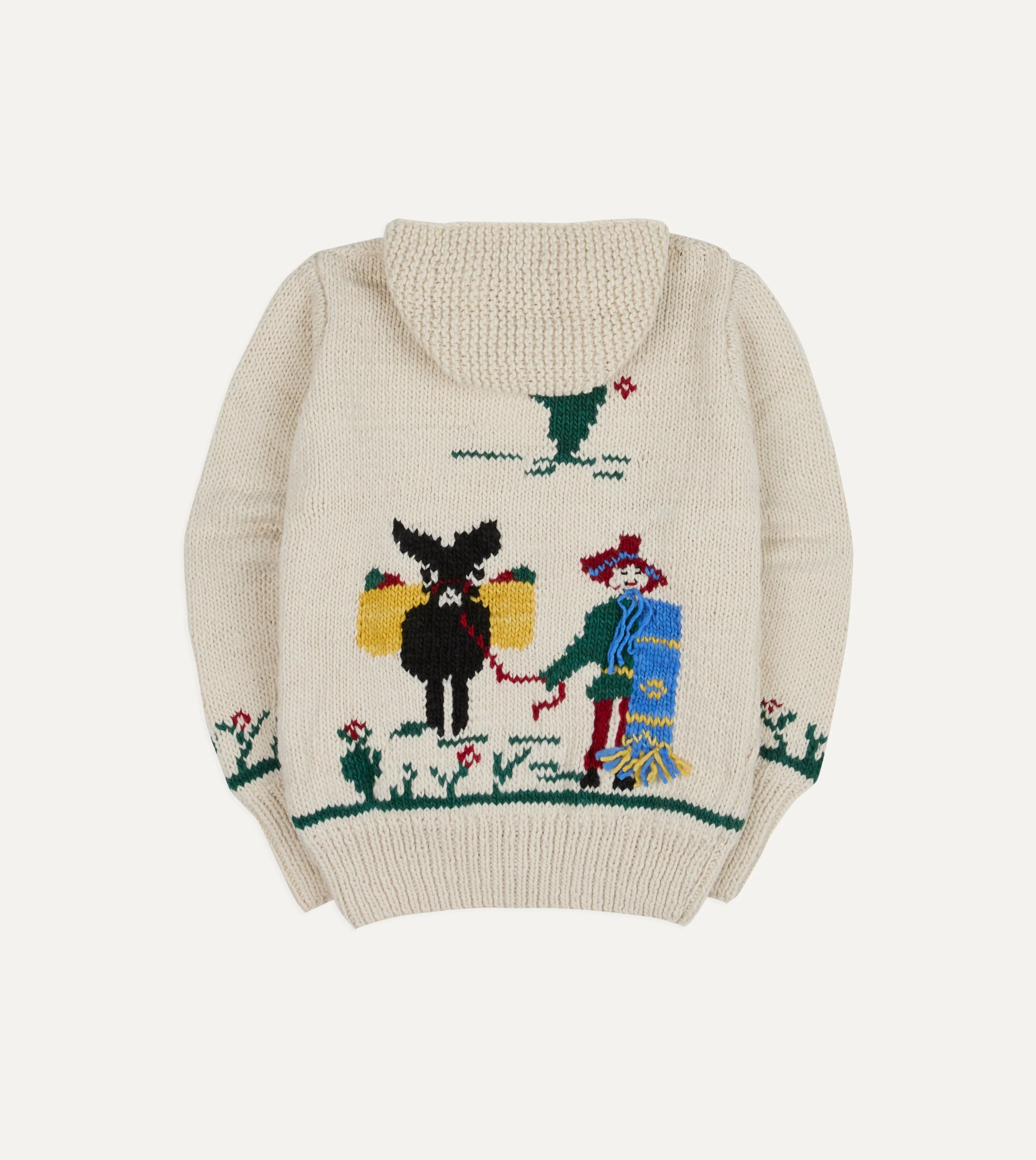 Chamula Ecru Souvenir Paisaje Shawl Collar Cardigan - Image 6