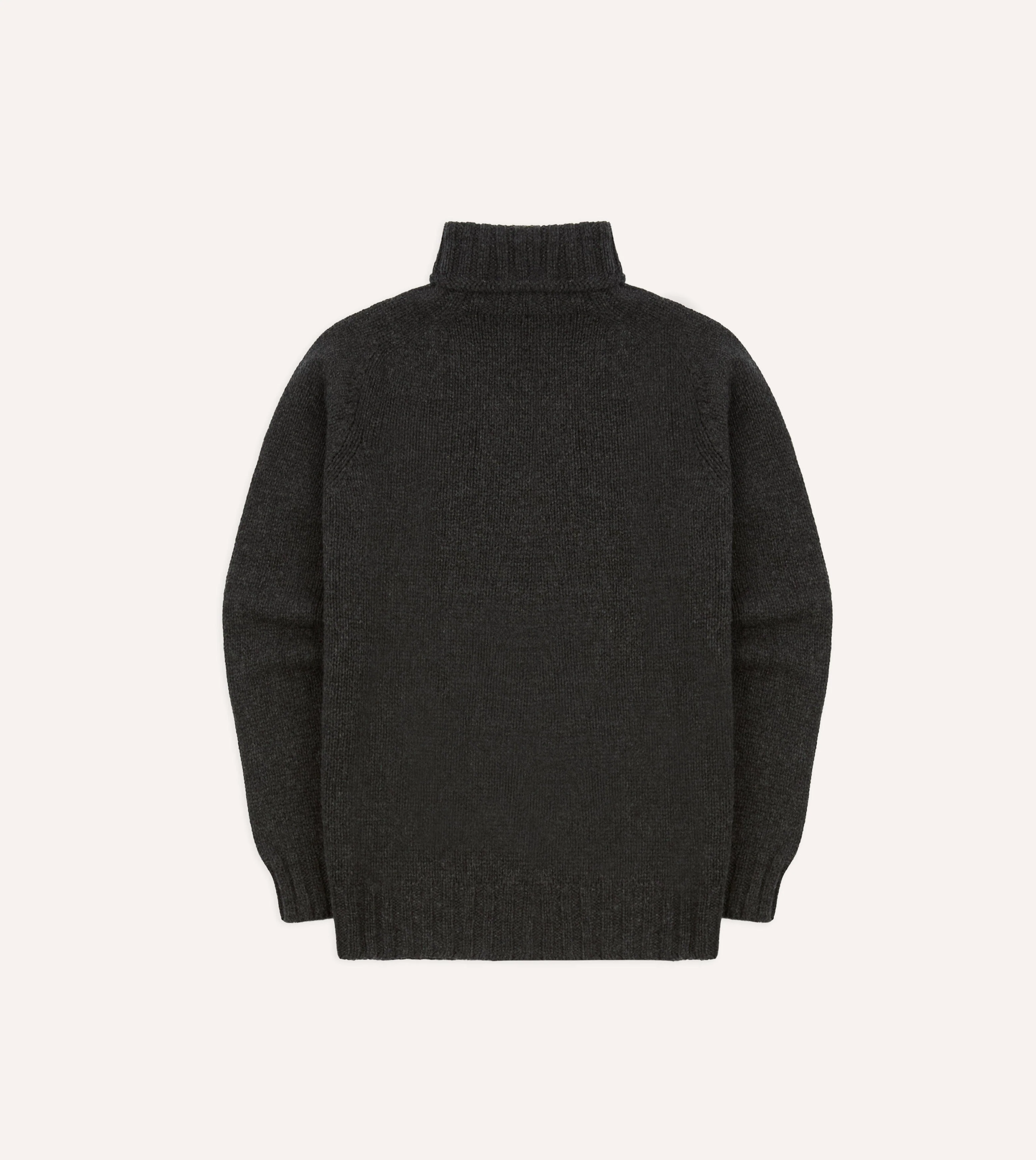 Charcoal Lambswool Submariner Roll Neck Jumper - Image 5