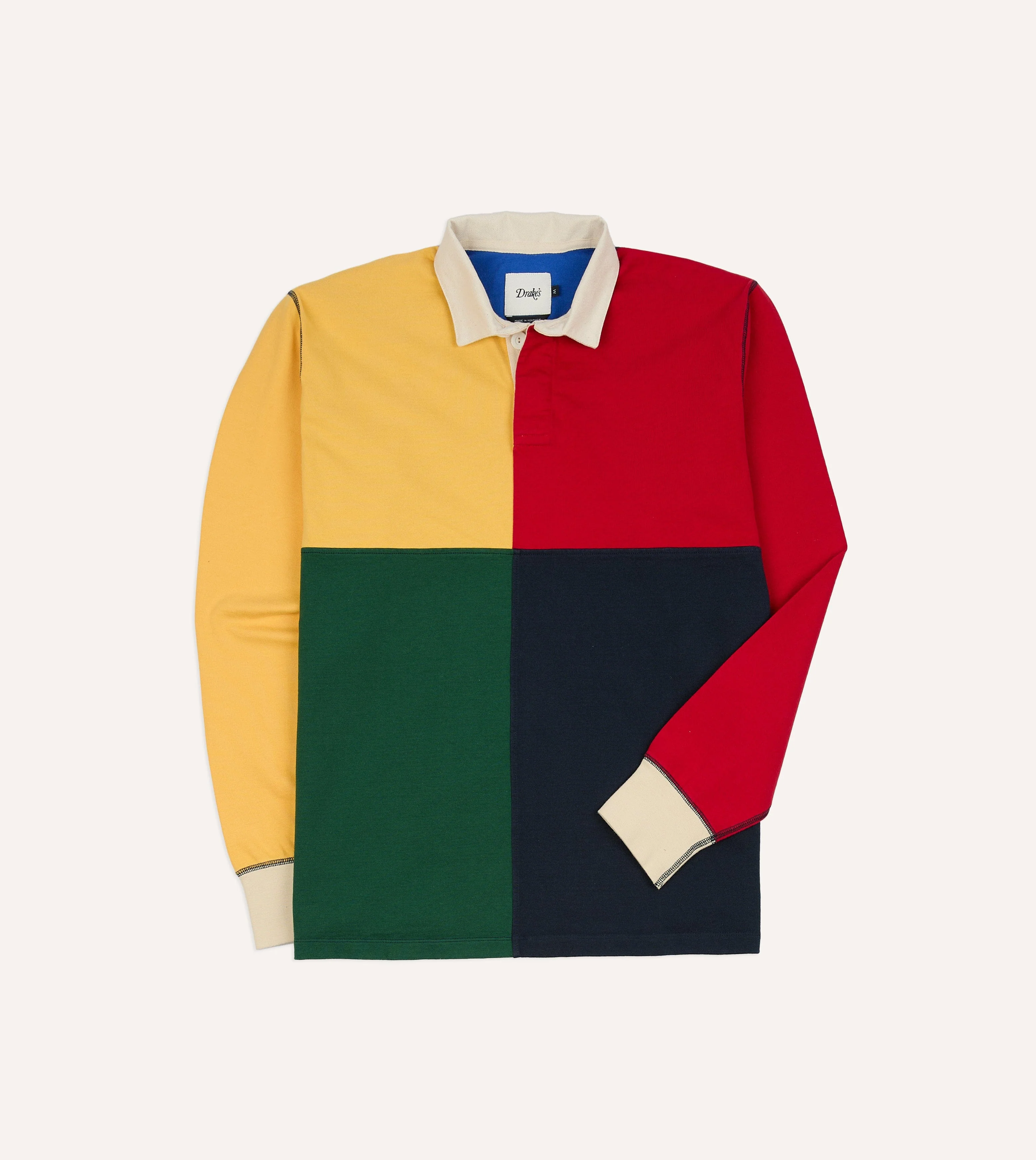 Colourblock Multi Panelled Cotton Rugby Shirt - Image 3