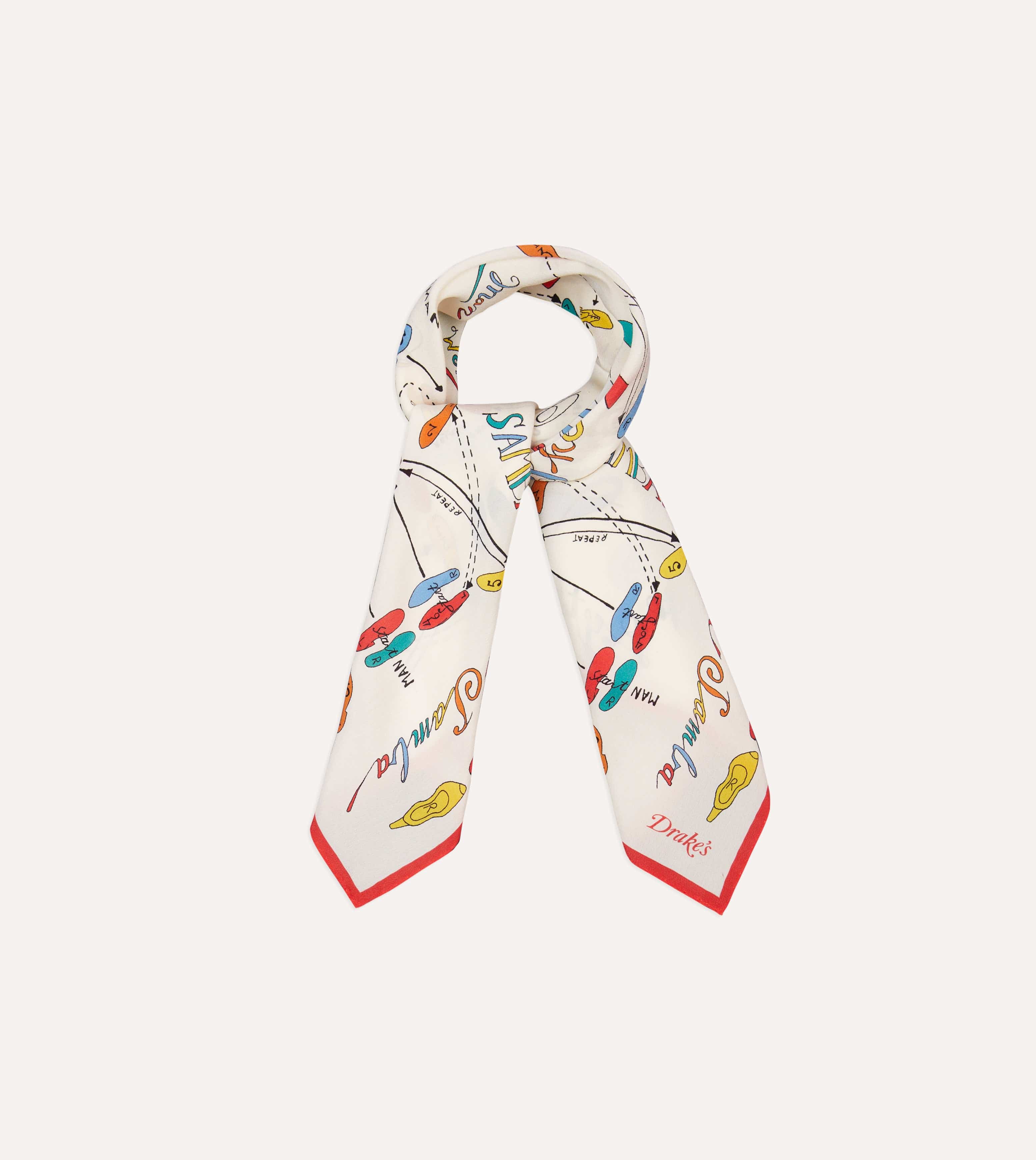 Dance Steps Print Silk Bandana - Image 5