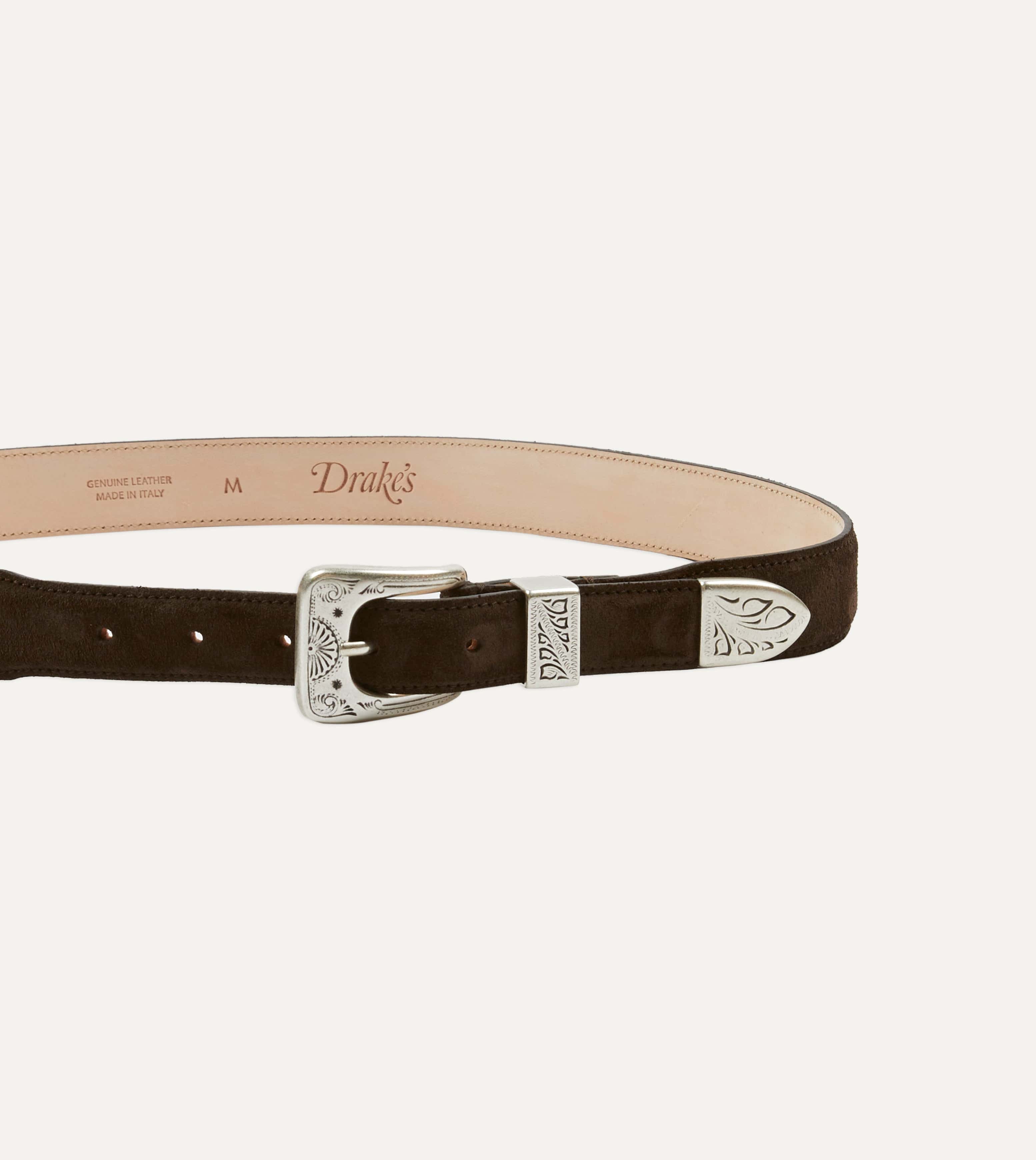 Dark Brown Suede Western Belt - Image 3