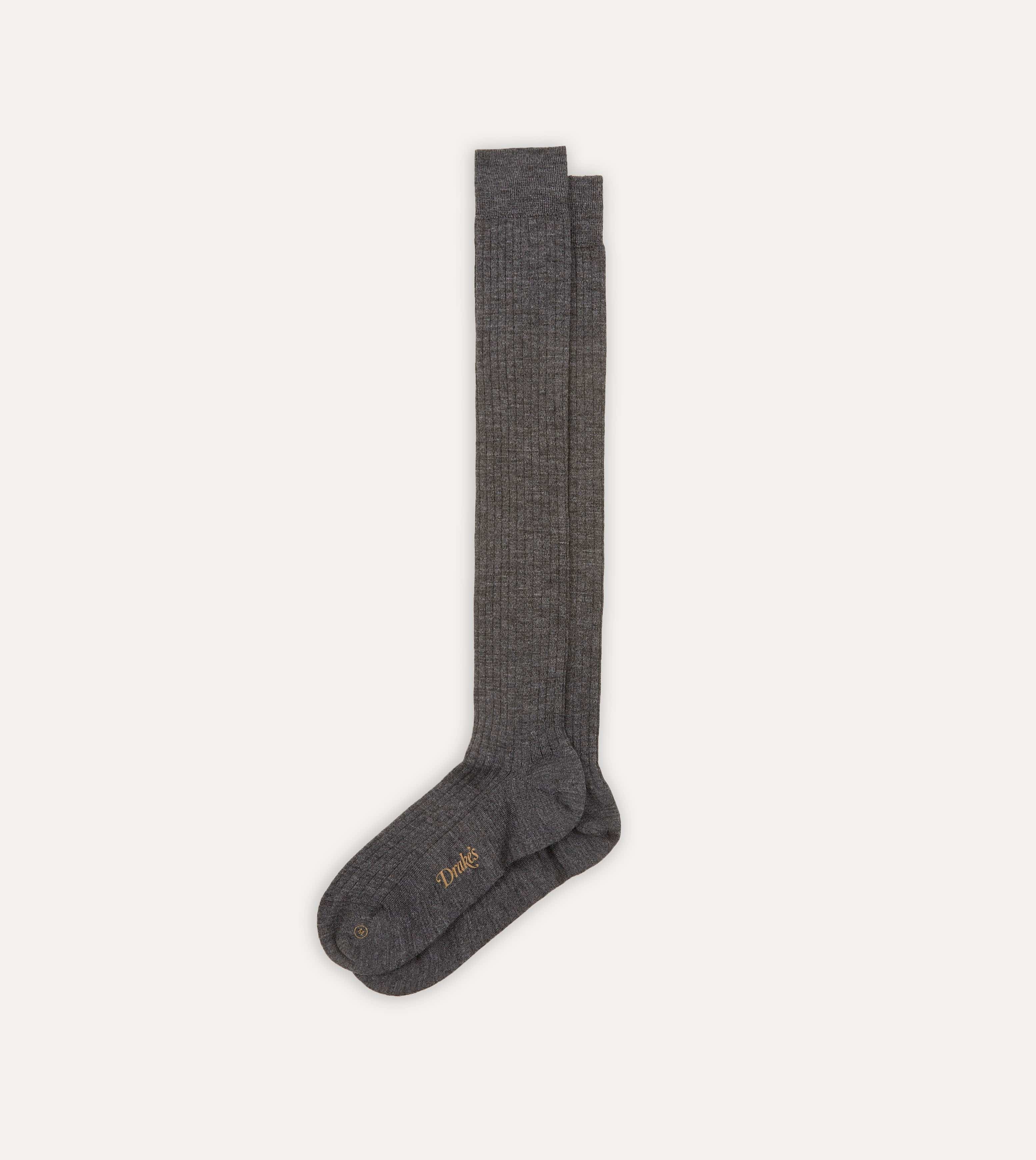 Grey Wool Over-The-Calf Socks - Image 4