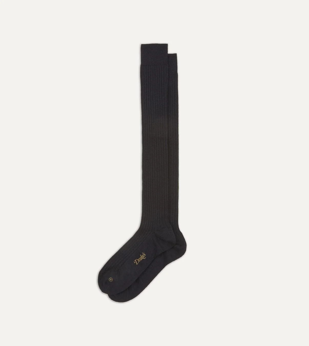Dark Navy Wool Over-the-Calf Socks - Image 4