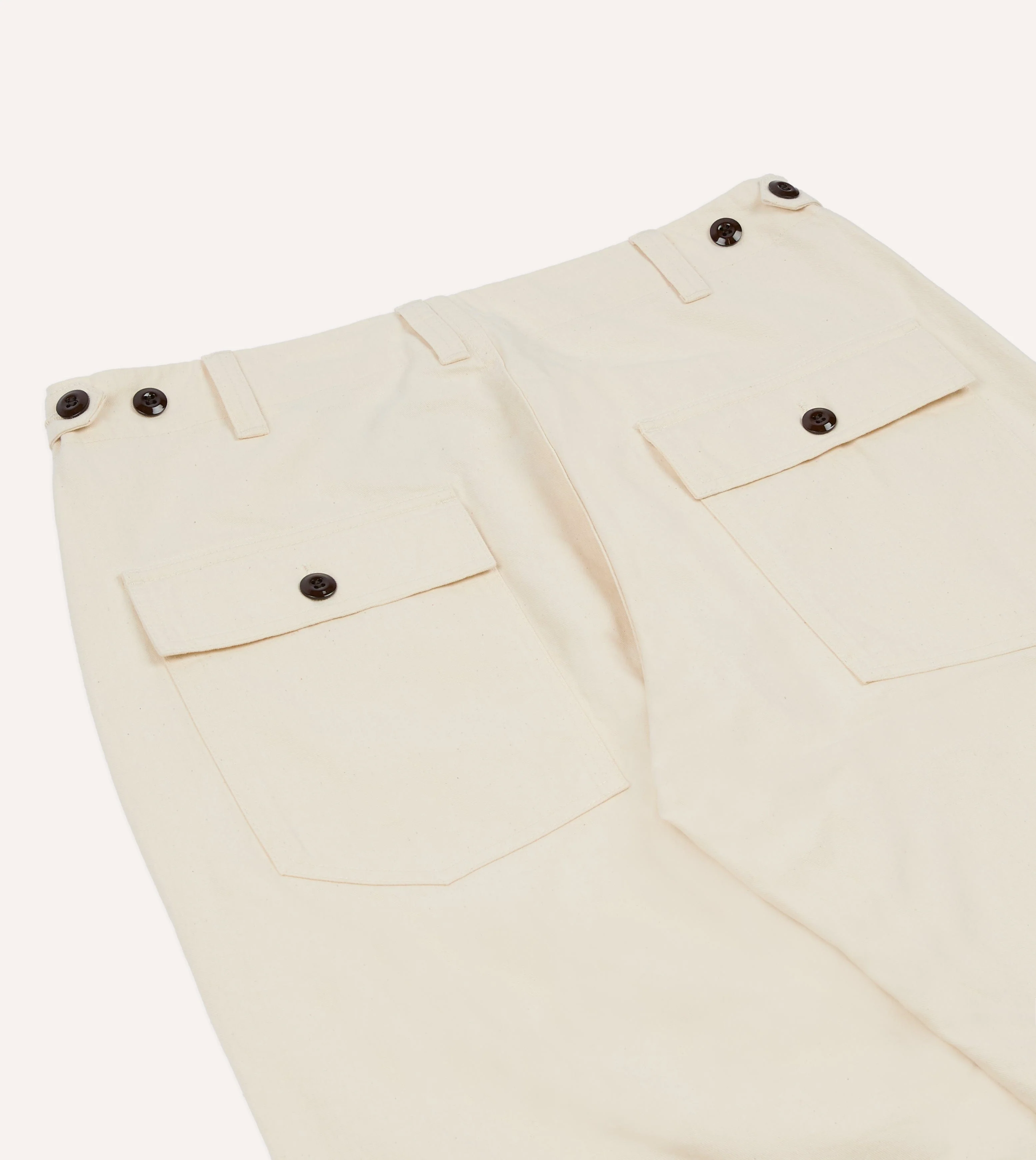 Ecru Cotton Twill Fatigue Trouser - Image 5