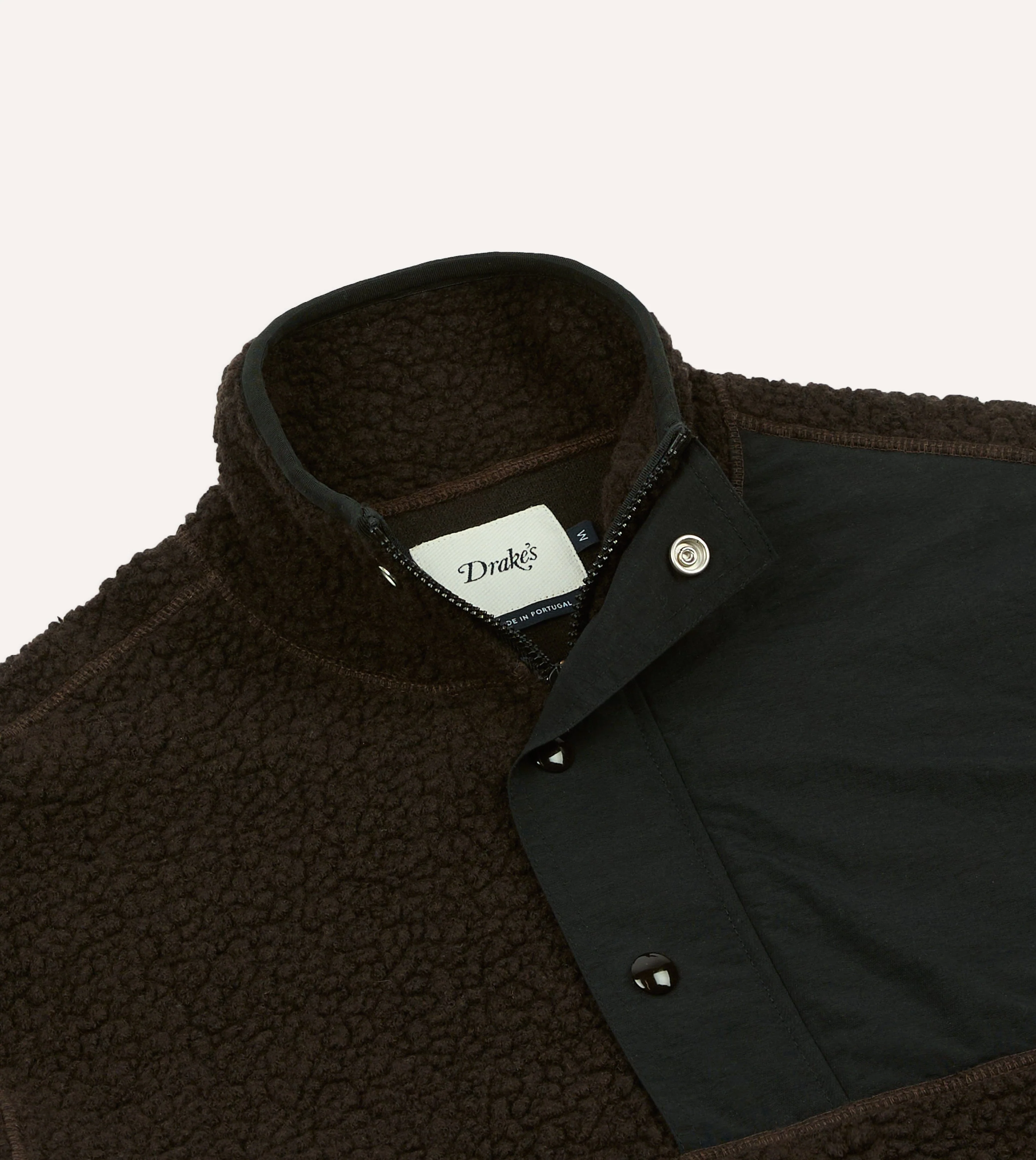 Drake's by A. Levine Boucle Wool Half-Zip Fleece Jacket - Image 3