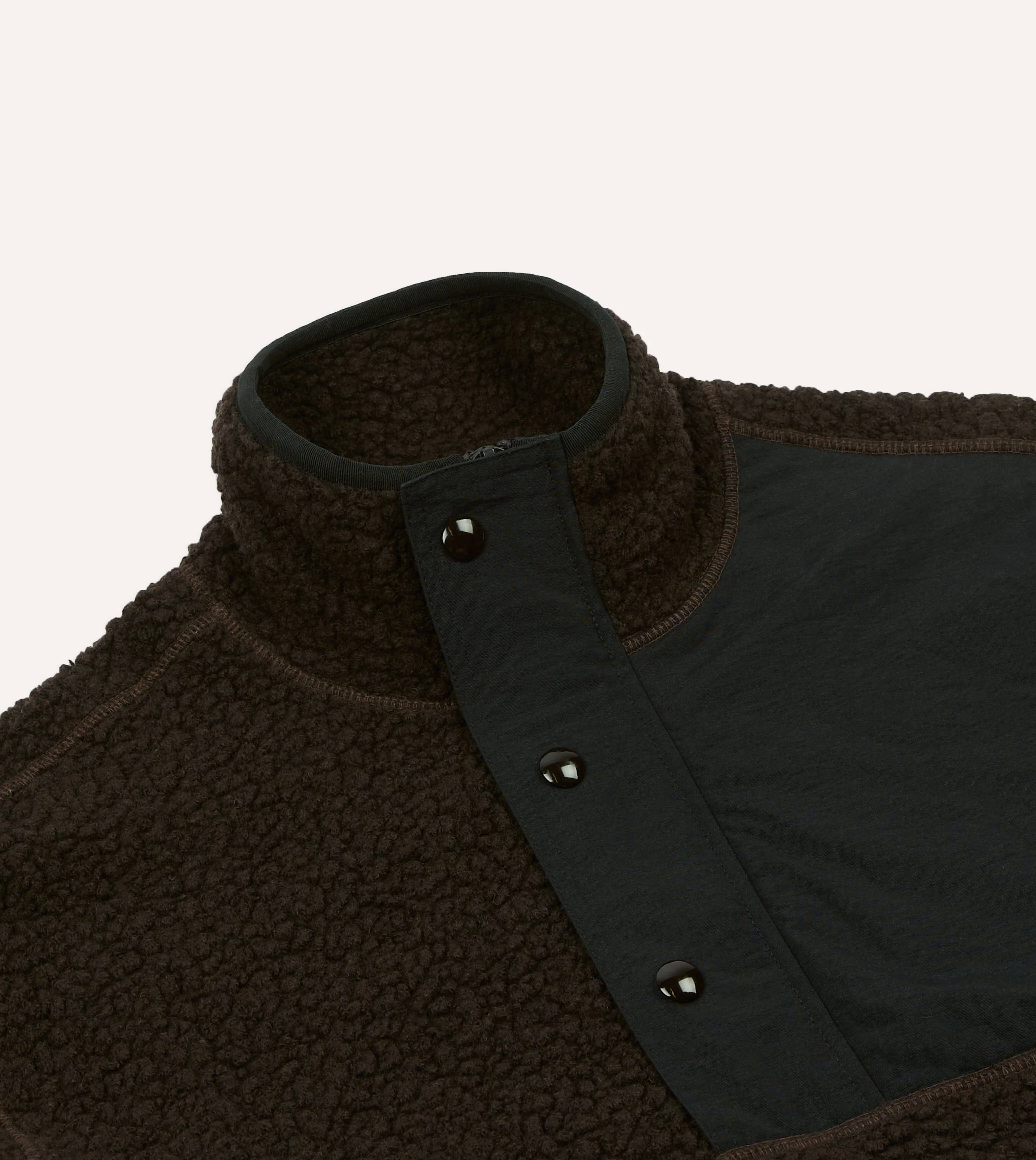 Drake's by A. Levine Boucle Wool Half-Zip Fleece Jacket - Image 4