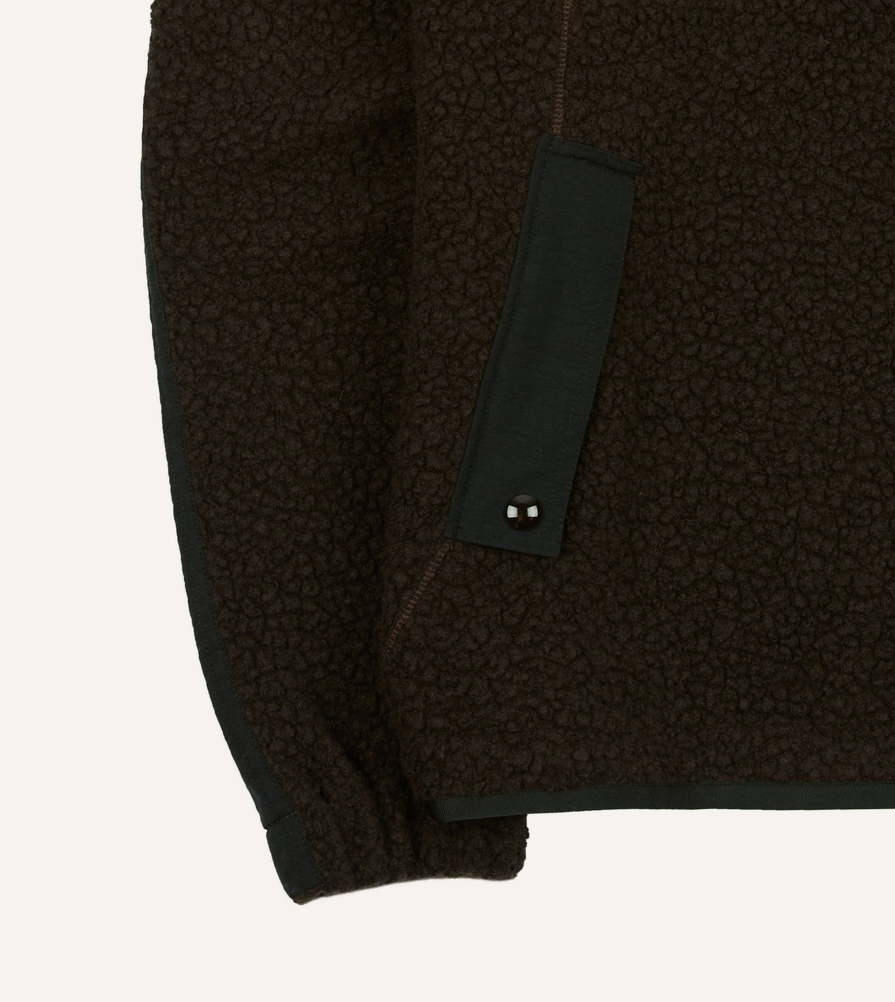 Drake's by A. Levine Boucle Wool Half-Zip Fleece Jacket - Image 7