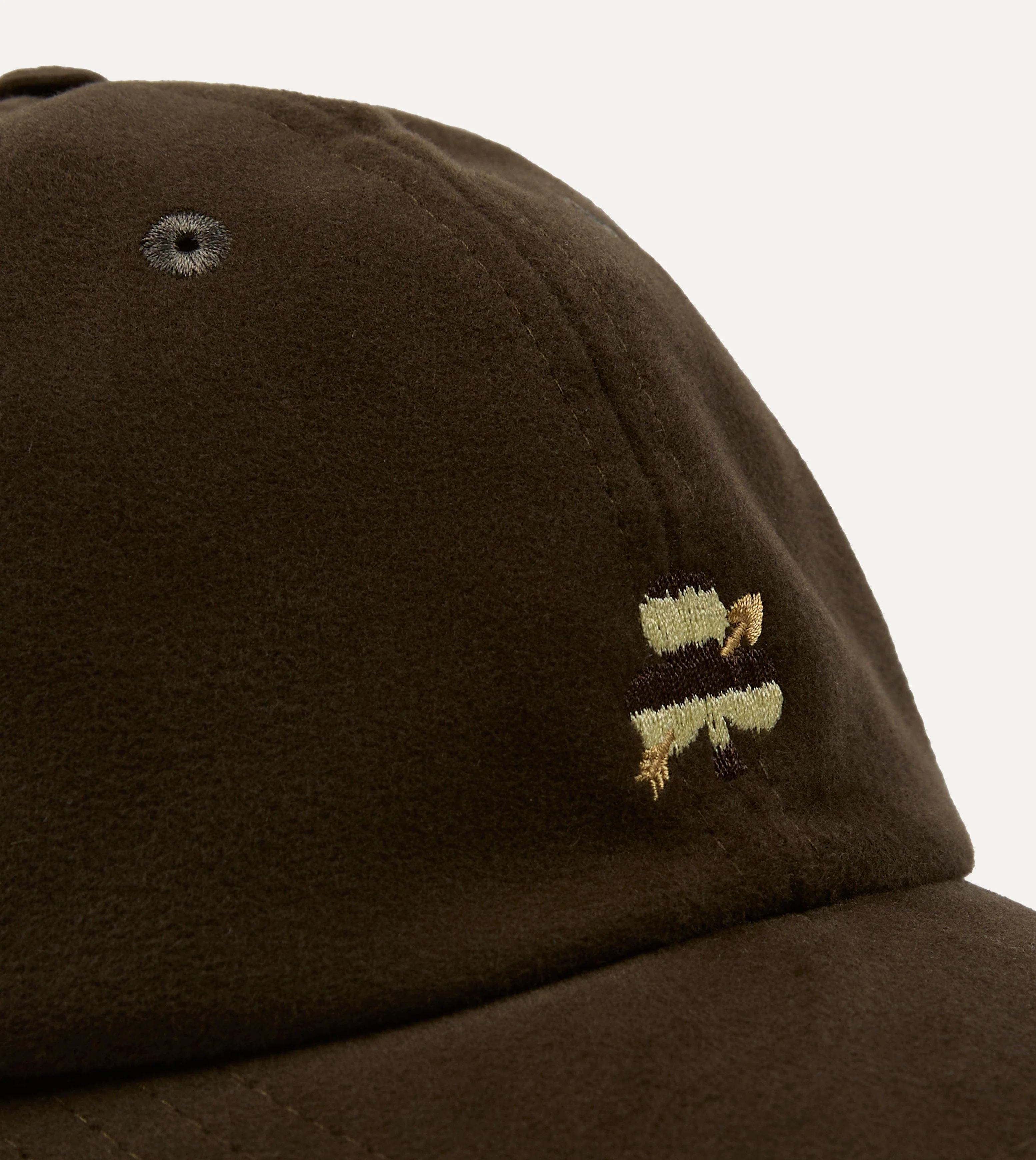 Drake's by A. Levine Brown Moleskin Club Motif Baseball Cap - Image 3