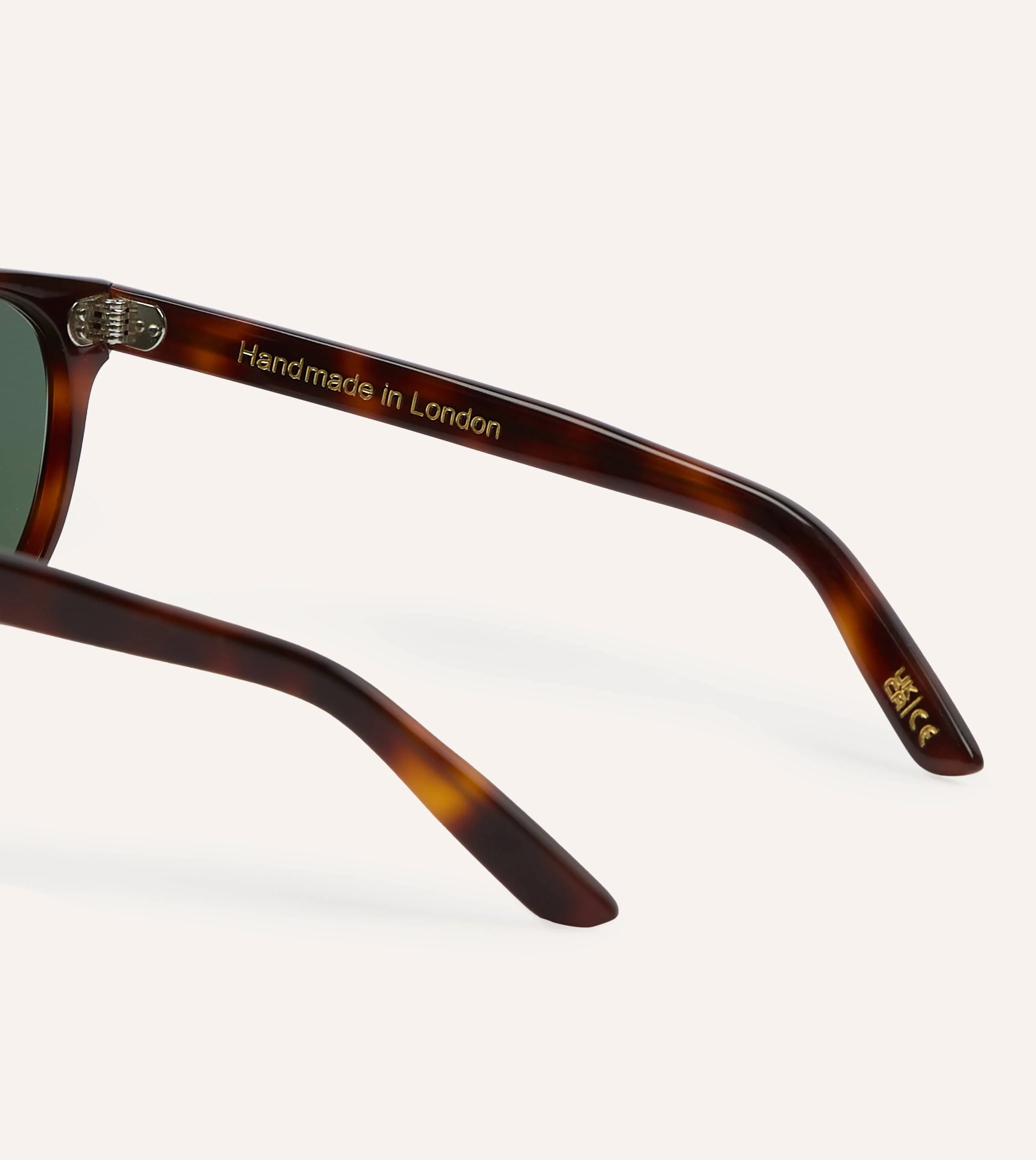 Drake's by Ransome Dark Tortoiseshell Panto Frame Sunglasses - Image 4