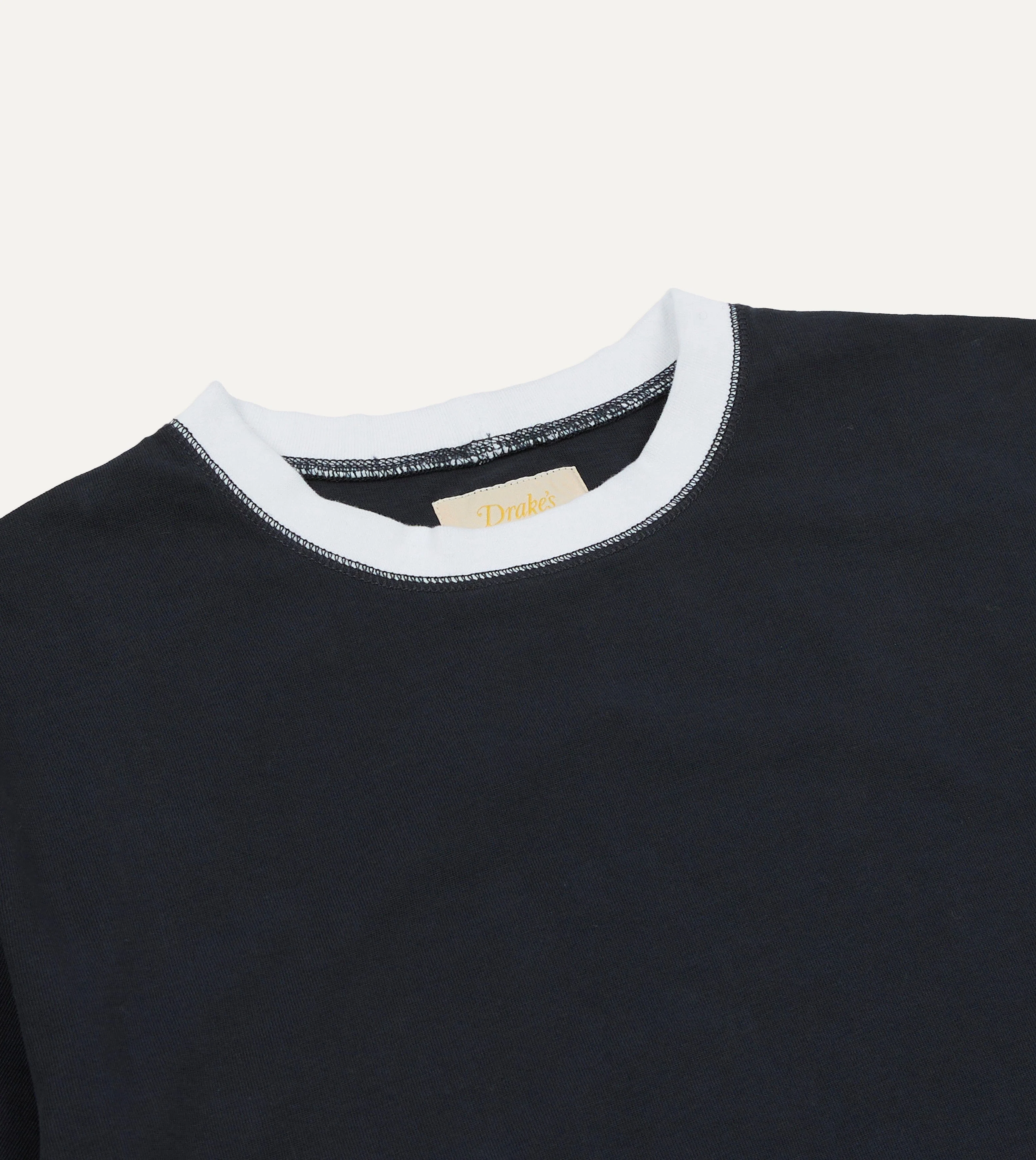 Drake's & Mr Camel Navy Ringer T-Shirt - Image 3
