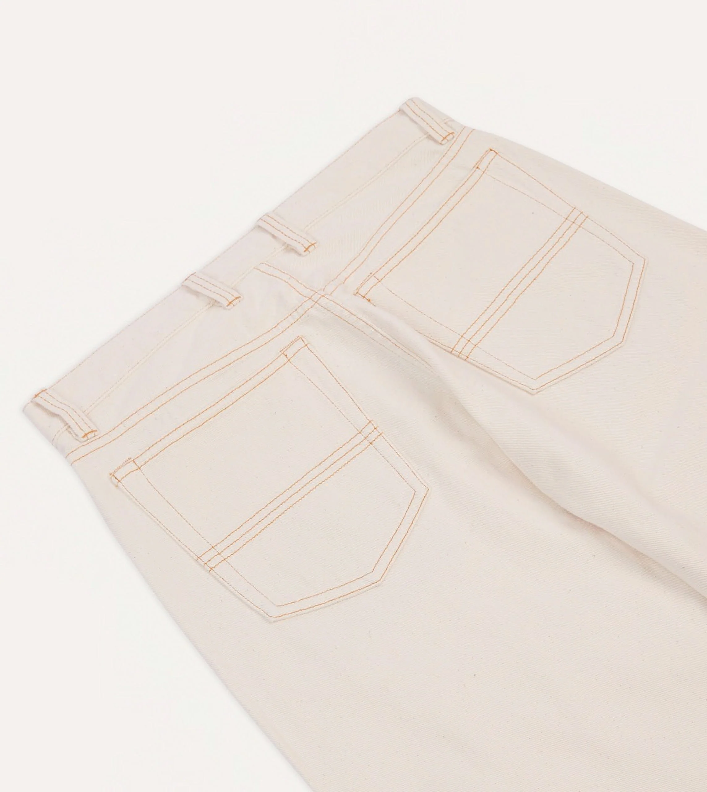 Ecru 12.7oz Selvedge Denim Contrast Stitch Five-Pocket Jeans - Image 6